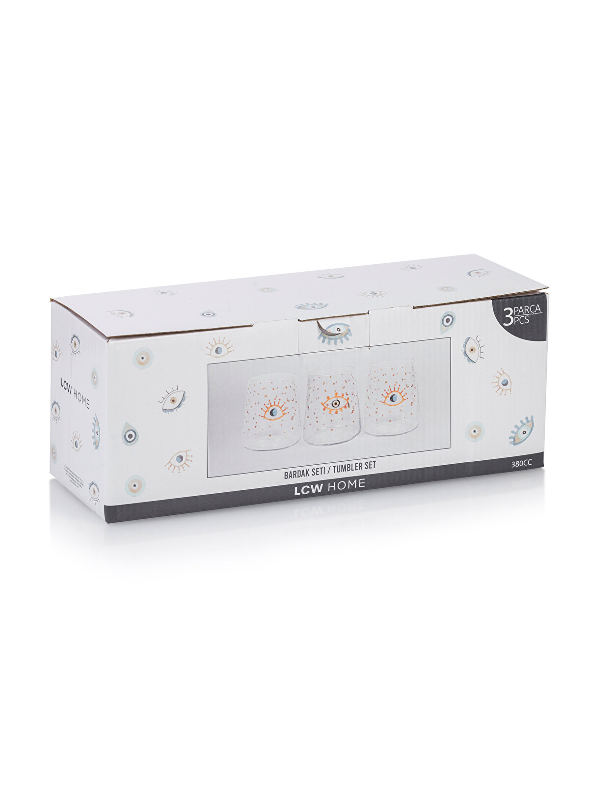LCW HOME Set de Pahare din Sticlă Imprimat cu Ochi 380 Ml