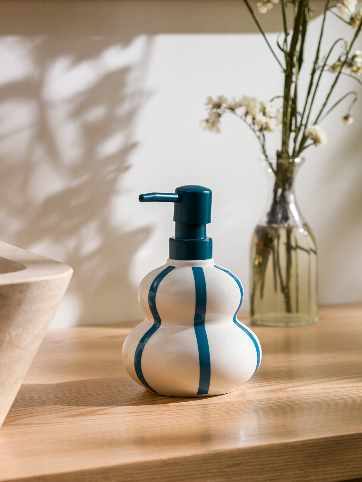 LCW HOME Striped Ceramic Liquid Soap Dispenser - W4BY61Z8-EEW - LC