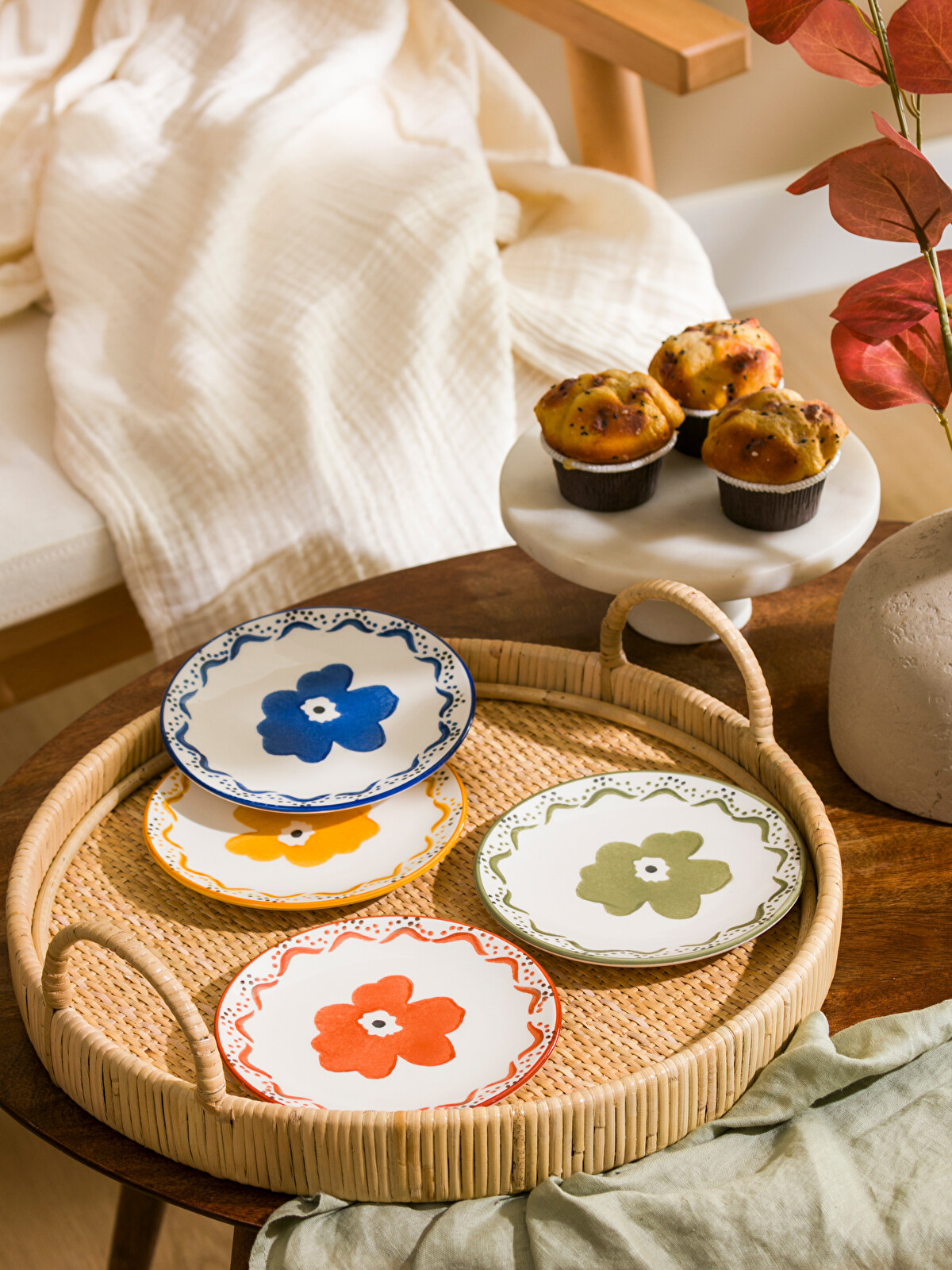 LCW HOME Printed Ceramic Plate Set of 4 16 cm - W4EM50Z8-F9C - LC