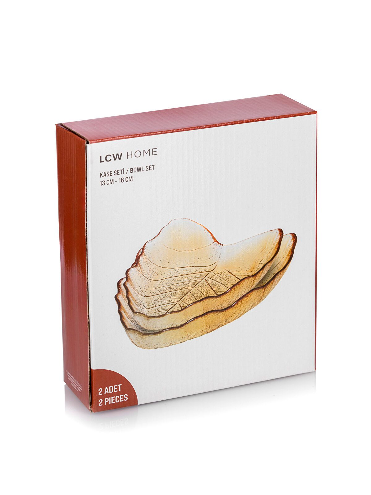 LCW HOME Leaf Figured Glass Bowl Set 2 Pack -W4FC95Z8-VJJ