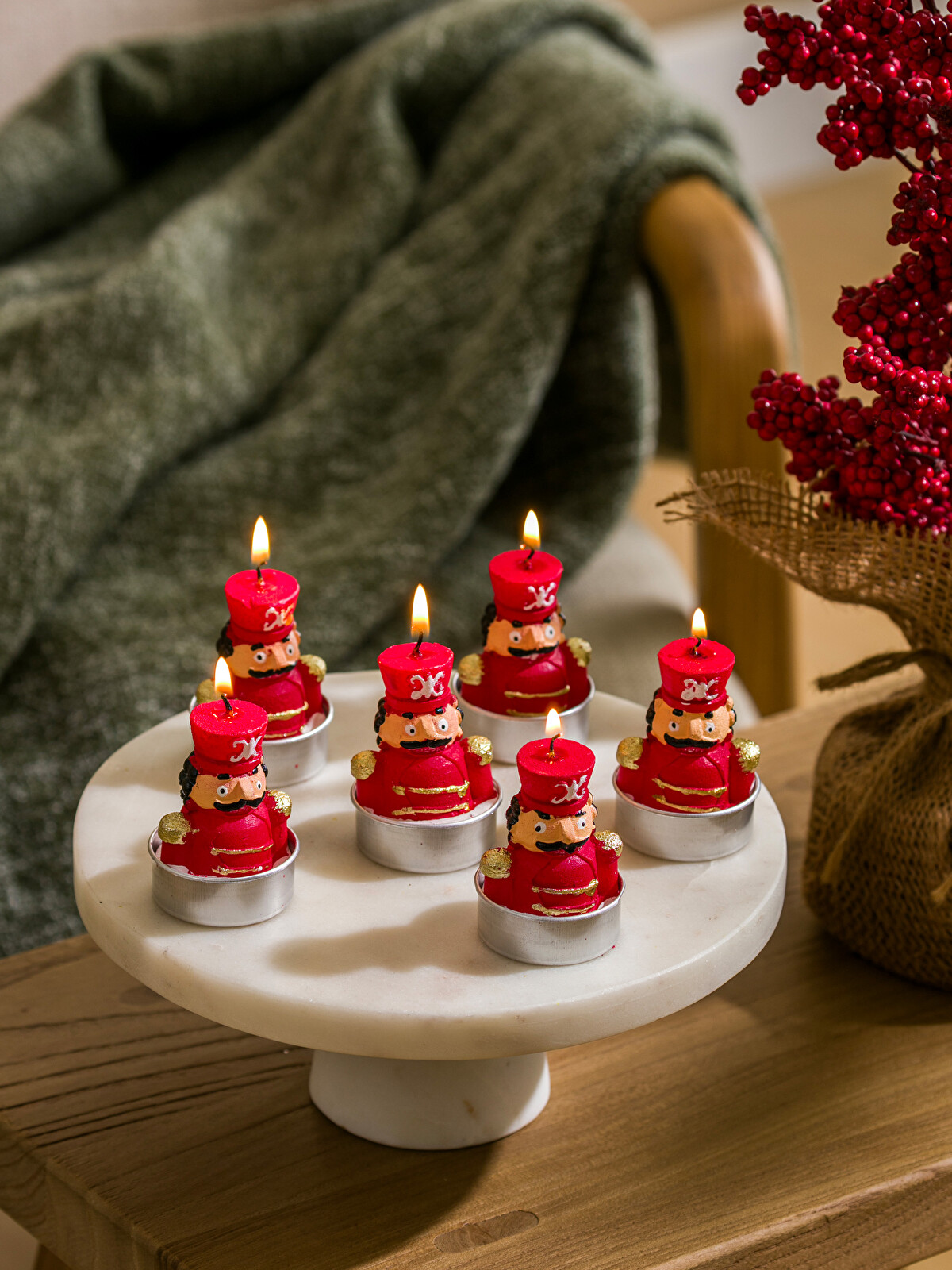 親王飾り　宴(燭台変更) 27cm雪洞、刺繍入本毛氈 LCW HOME Tin Soldier Figured Decorative Candle Set of 6 - W4FQ78Z8