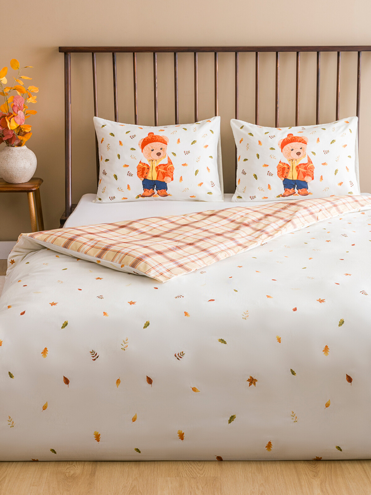LCW HOME Karışık Ayı Teddy Baskılı Çift Kişilik Nevresim Seti