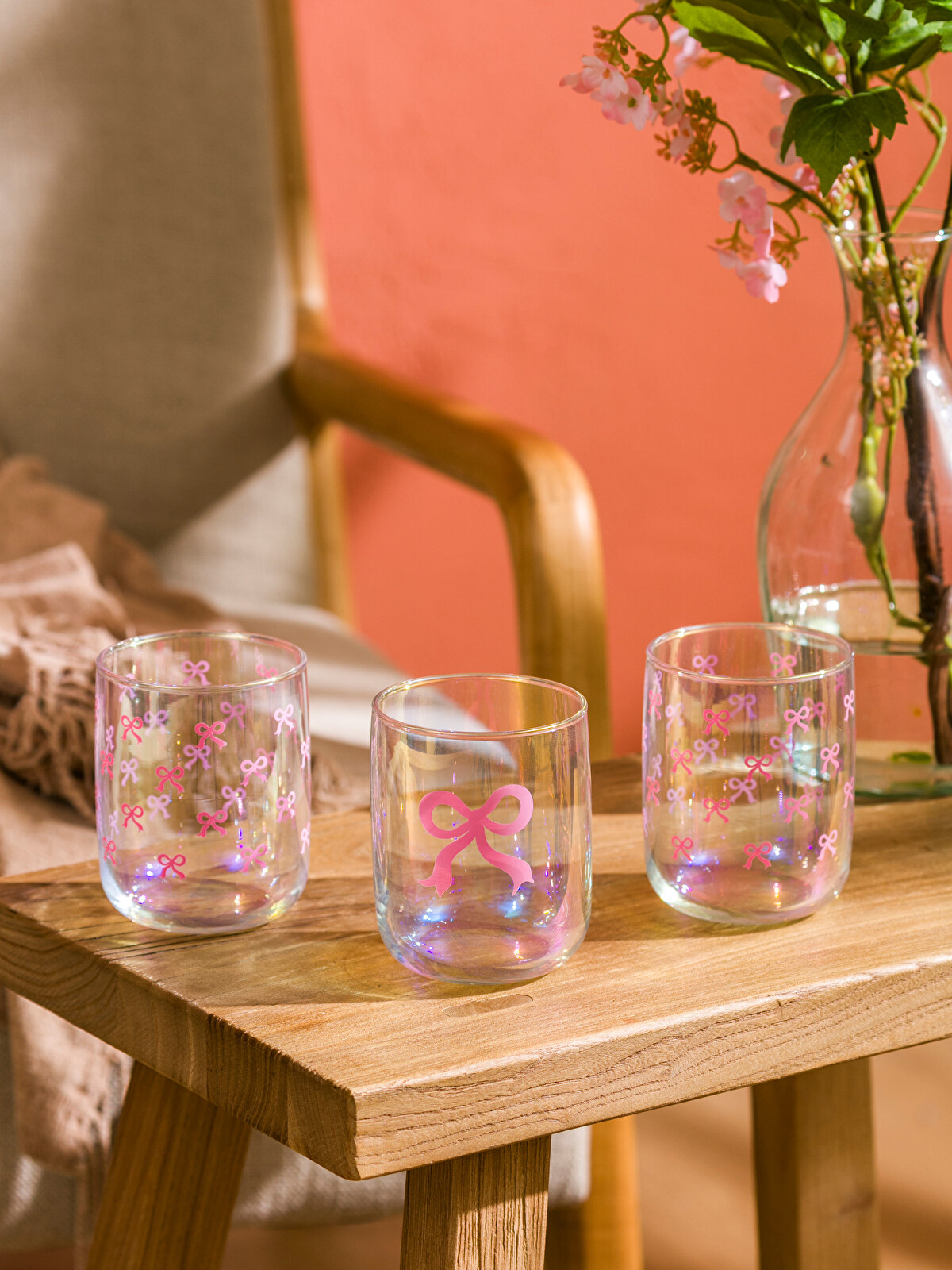 LCW HOME Стакан для воды с принтом в виде бантика, комплект из 3