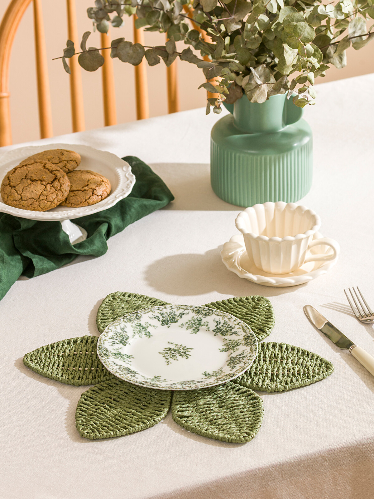 LCW HOME Çiçek Baskılı Seramik Pasta Tabağı 19 Cm - W5HR76Z8-LRR