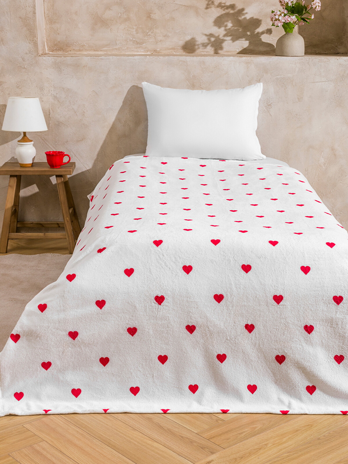 LCW HOME Heart Printed Single Bed Blanket 150x220 Cm - W5HT52Z8