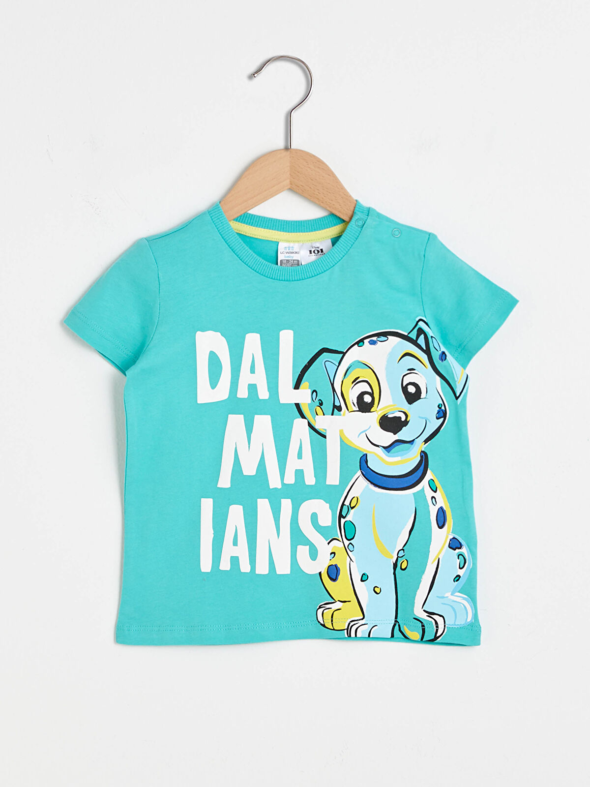 LCW baby Crew Neck Short Sleeve 101 Dalmatian Printed Baby