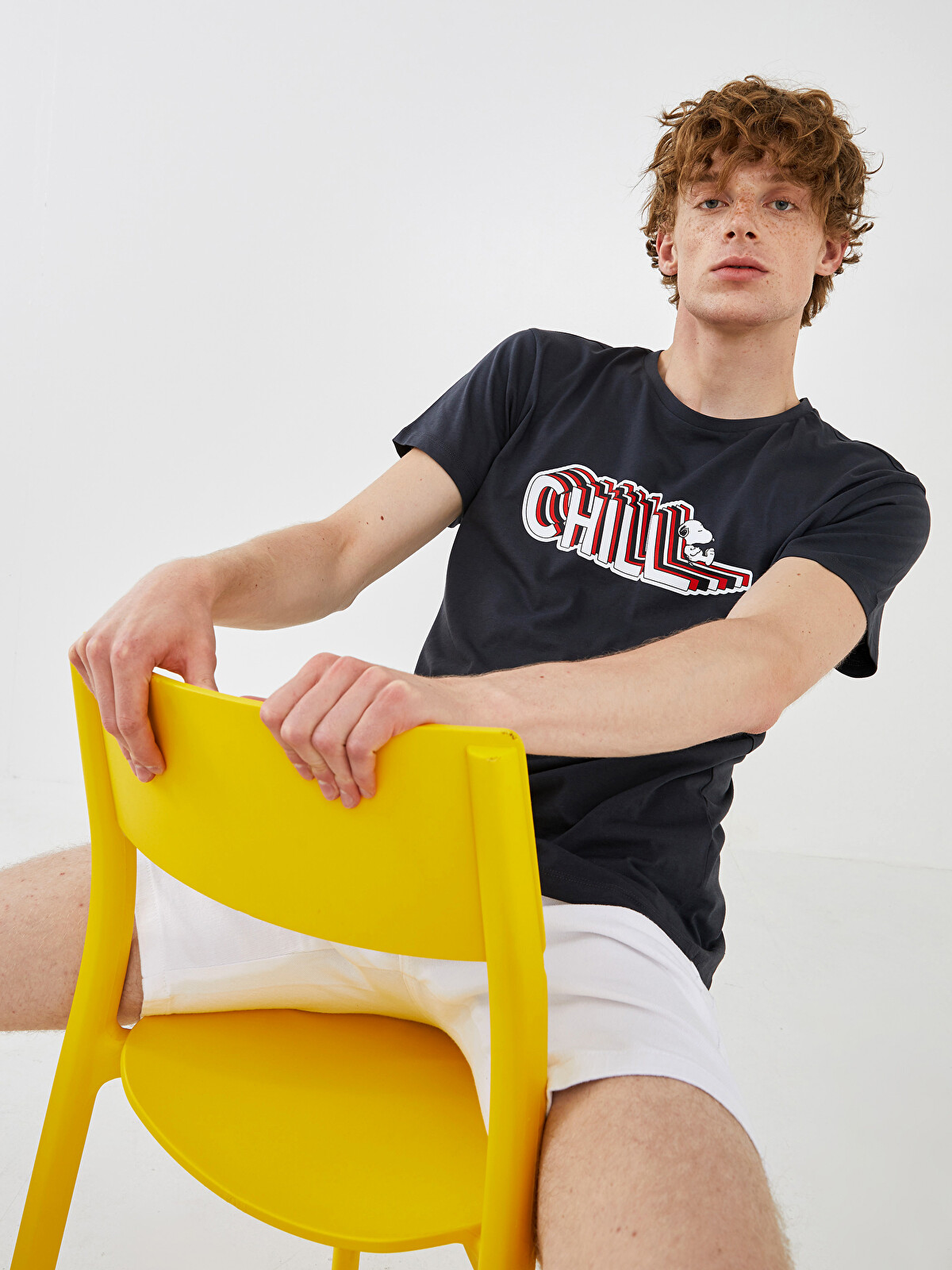 XSIDE Crew Neck Short Sleeve Snoopy Printed Jersey Men's T-Shirt
