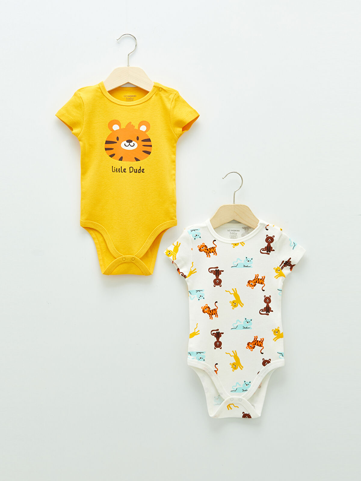 Baby♡ LCW baby Crew Neck Short Sleeve Printed Unisex Baby Snapback