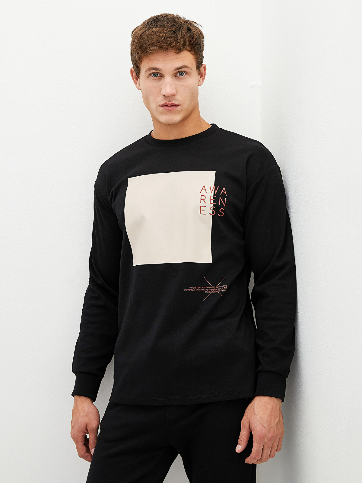 XSIDE Crew Neck Long Sleeve Printed Men's Sweatshirt