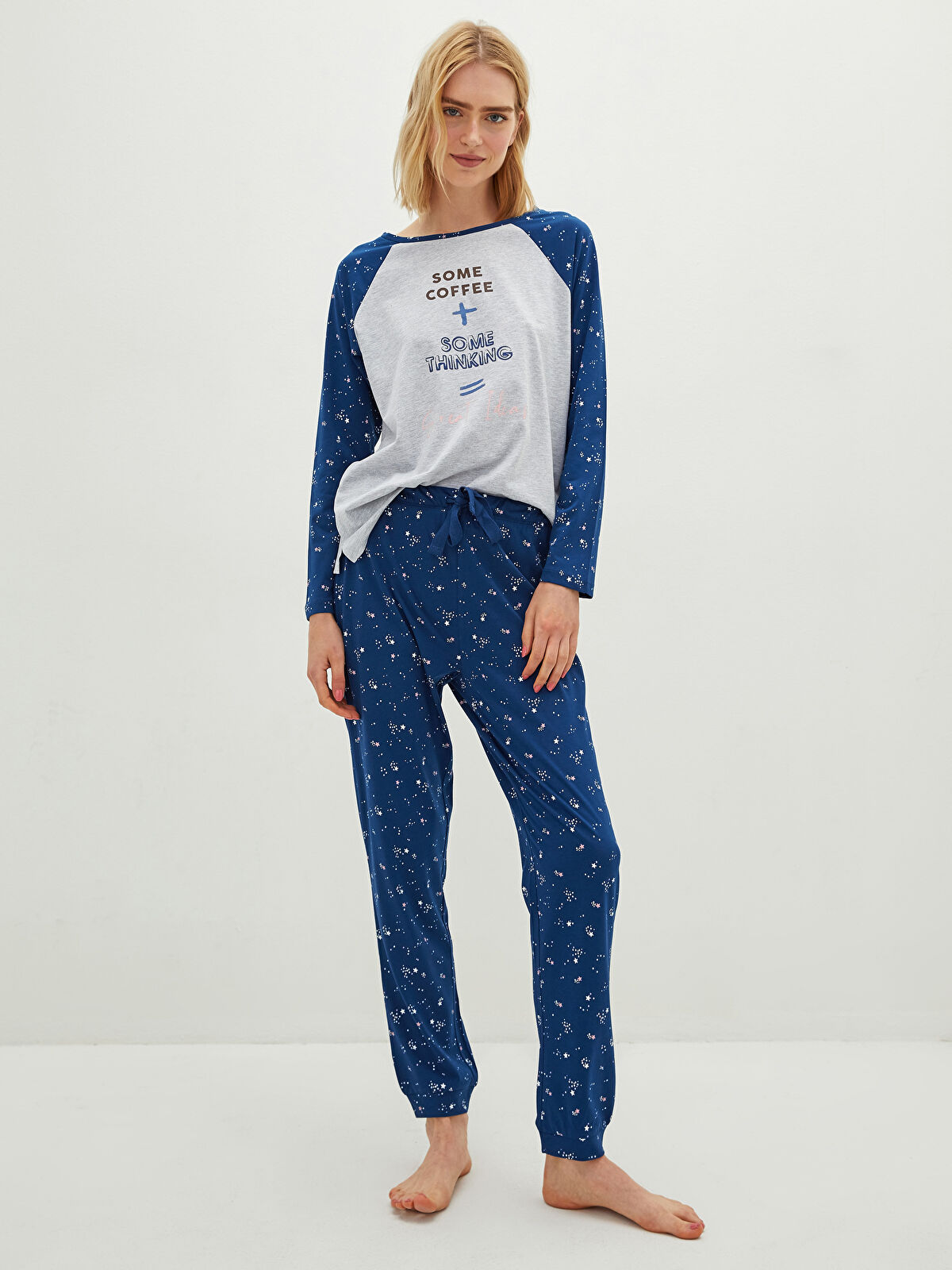 LCW DREAM Lacivert Baskılı Pijama Takım - W16468Z8-LSJ | LCW