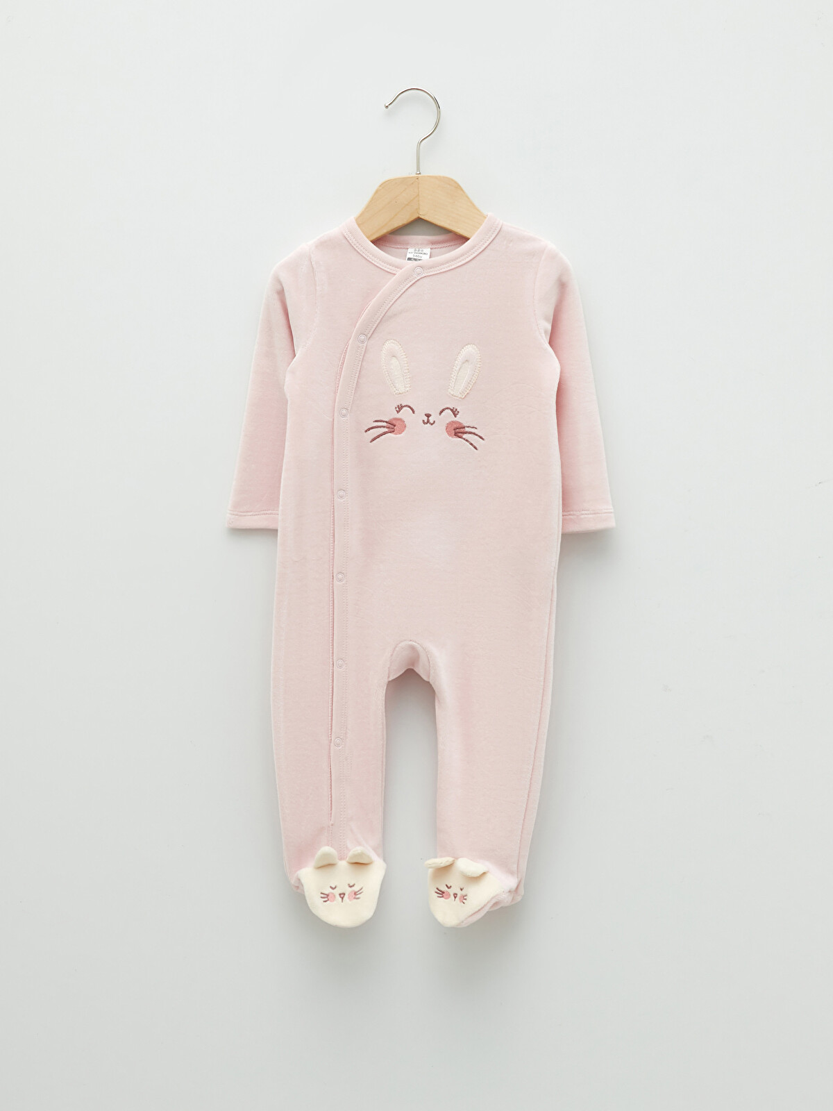 LCW baby Pembe Bisiklet Yaka Uzun Kollu Nakış Detaylı Kız Bebek