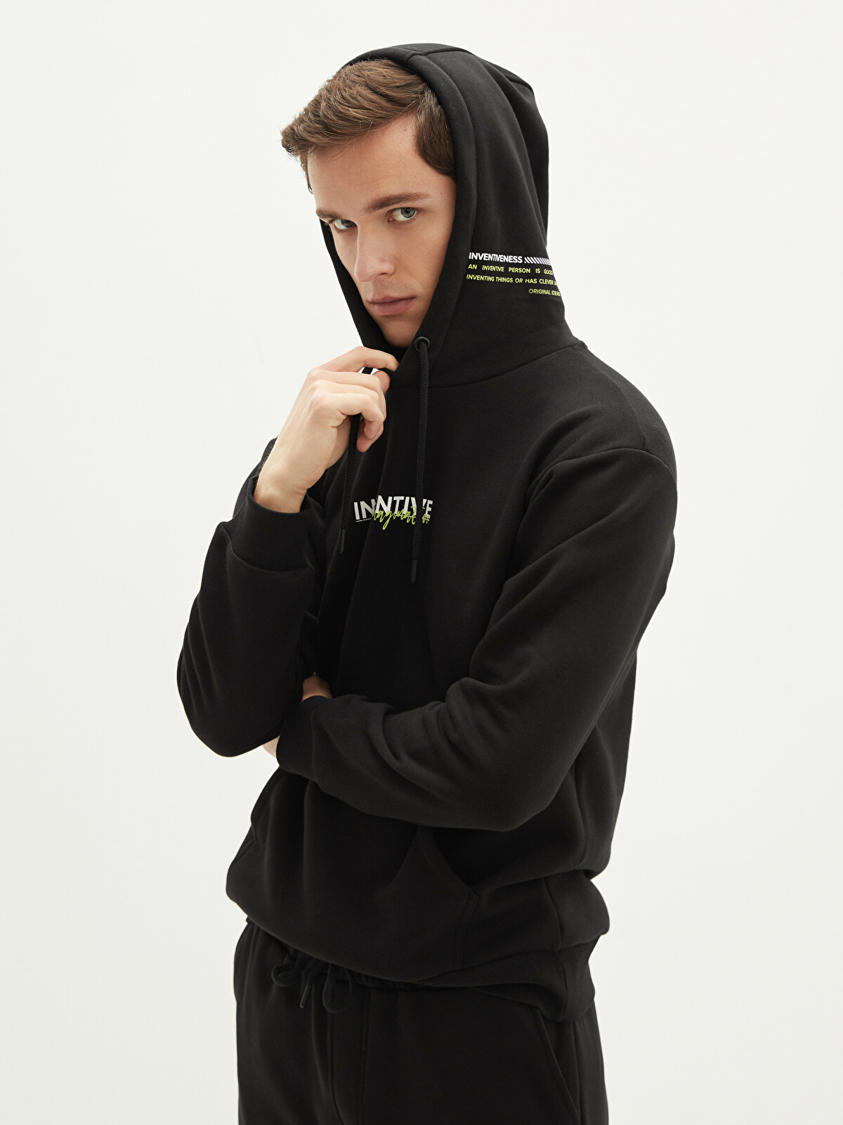 XSIDE Long Sleeve Printed Thick Men's Thick Hoodie - W1DT67Z8-CVL