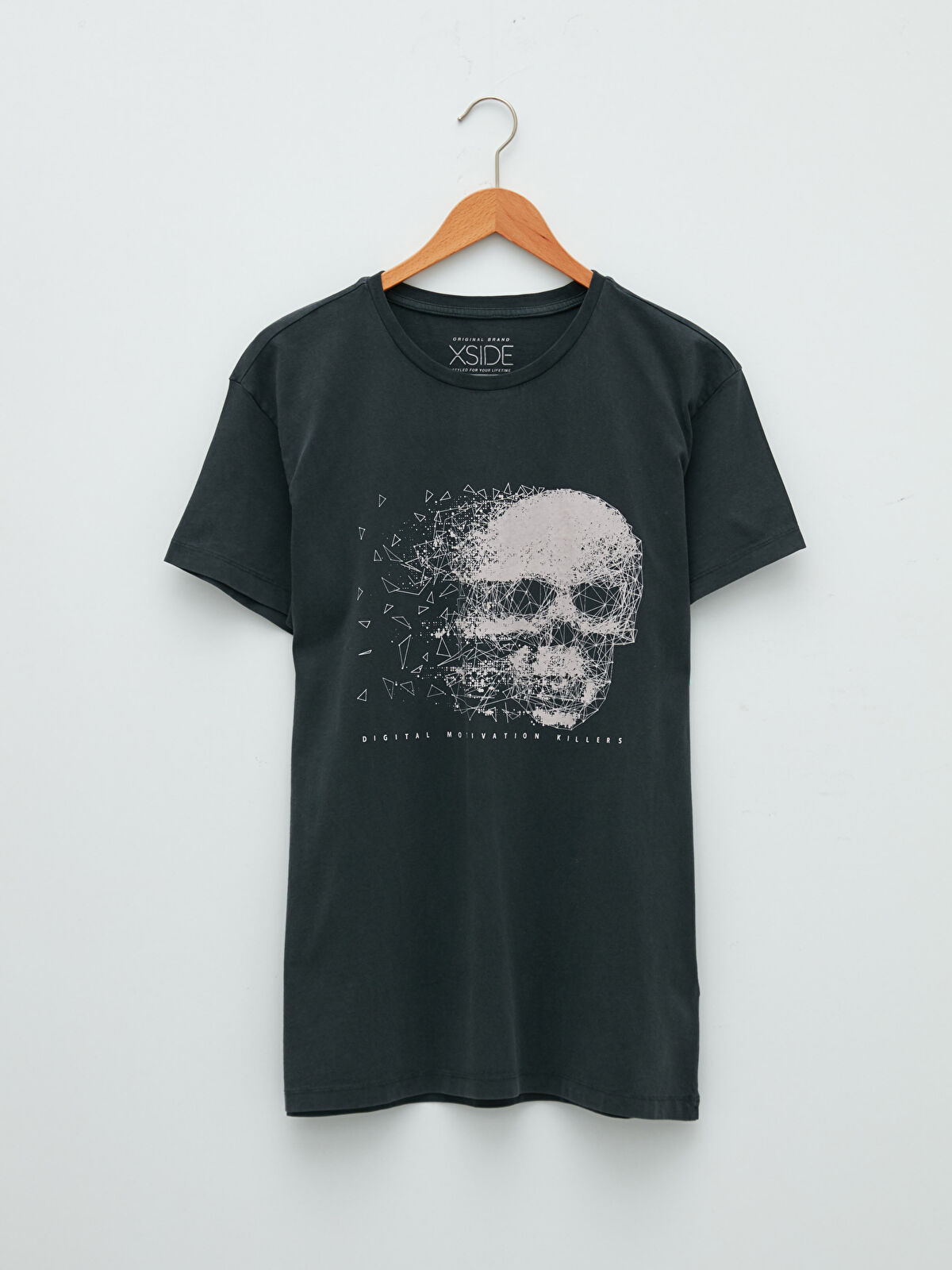 【SATIIIZ】Nates Printed Short-Sleeved T-shirt XSIDE Crew Neck Short Sleeve Printed Combed Cotton Men's T