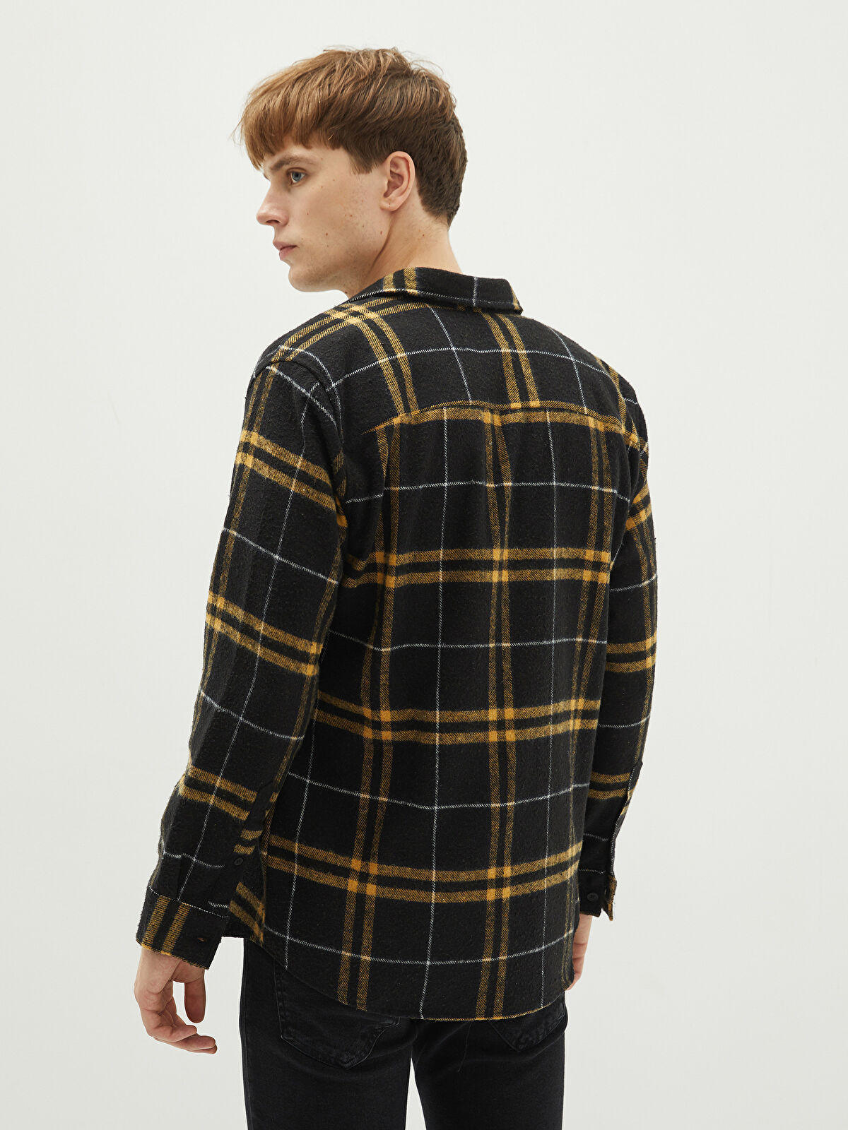 XSIDE Regular Fit Long Sleeve Plaid Men's Flannel Shirt