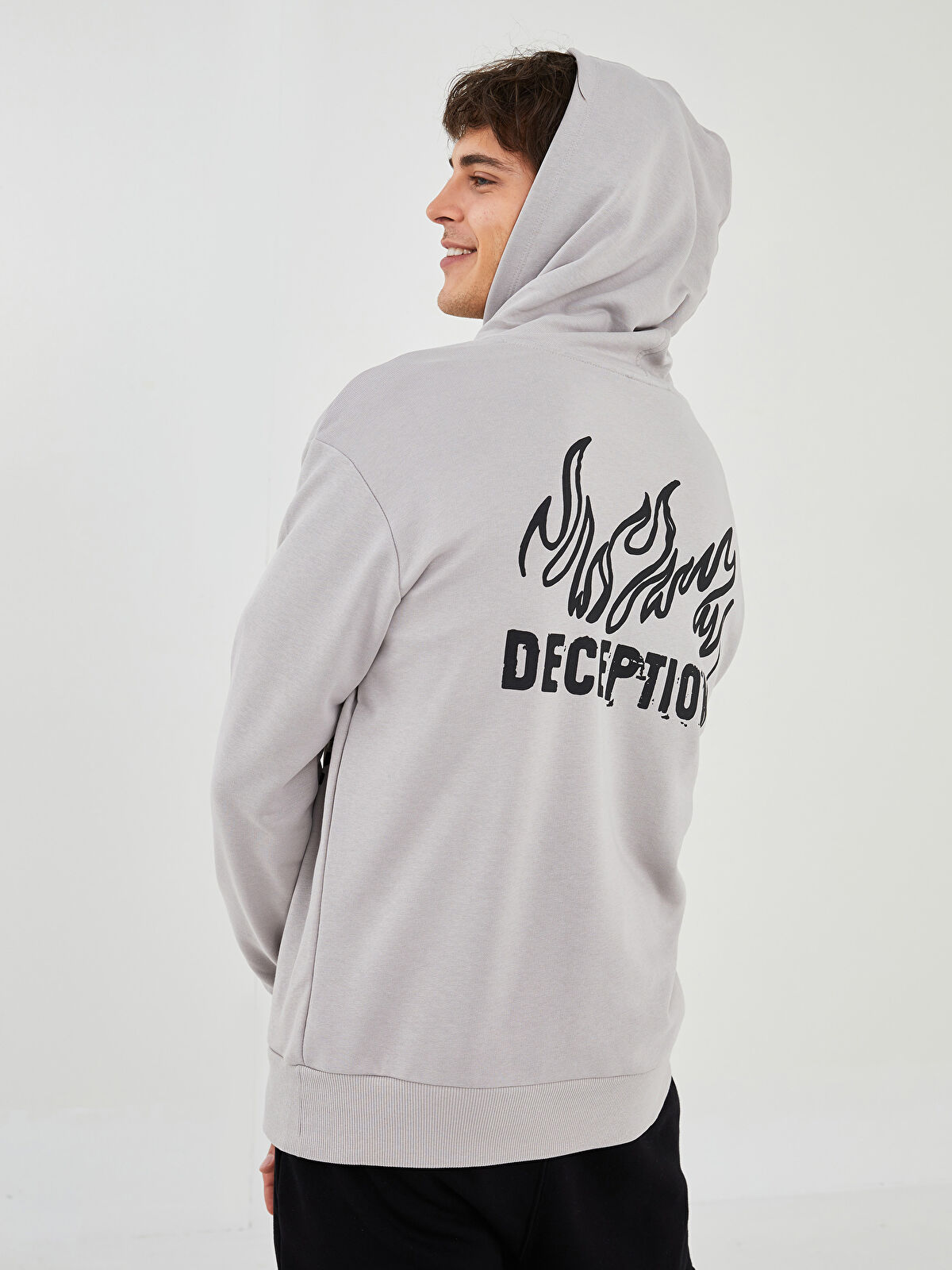 XSIDE Oversize Long Sleeve Printed Men's Hoodie -W1I359Z8-RUC - LC