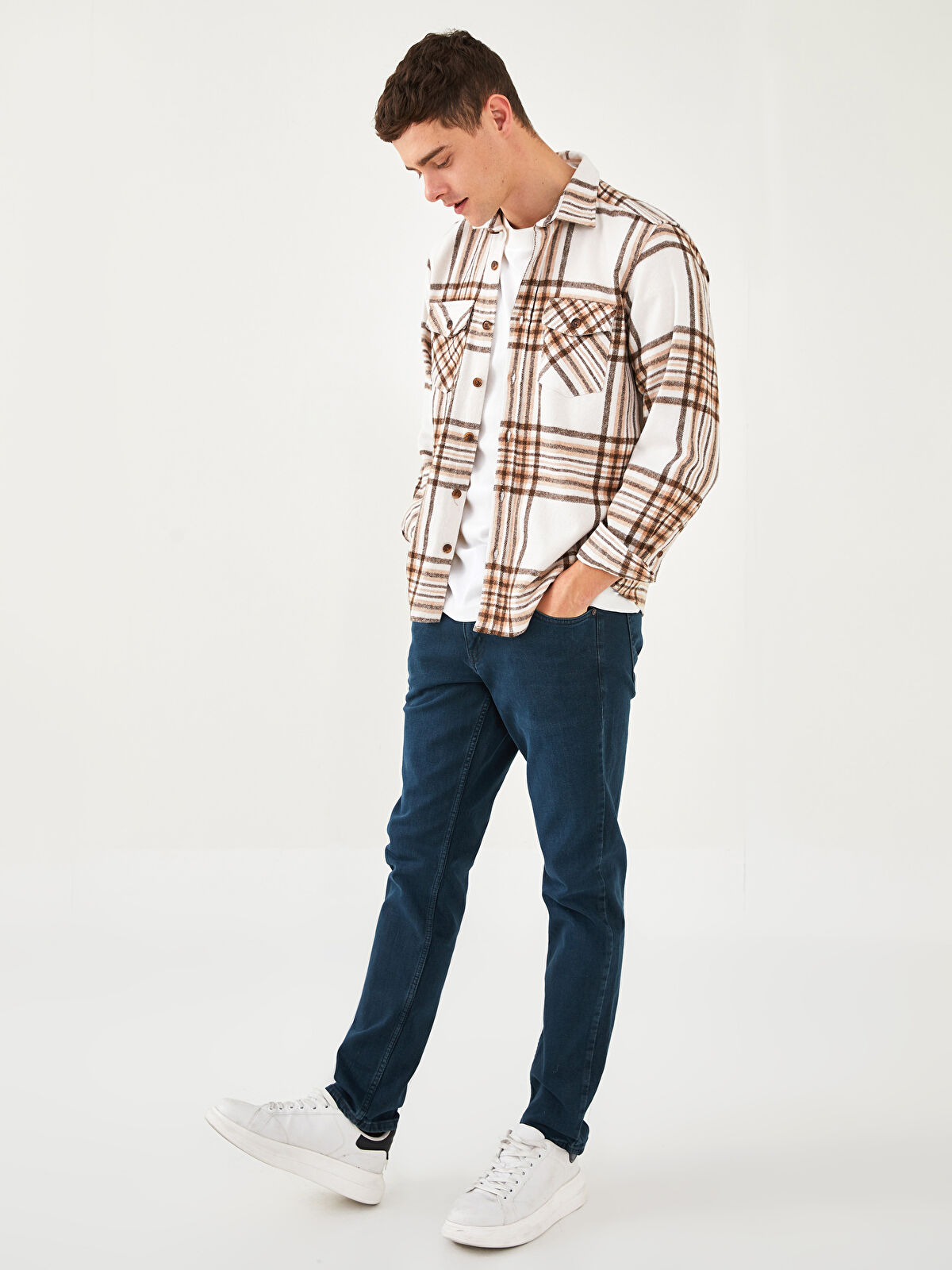 XSIDE Regular Fit Long Sleeve Plaid Men's Flannel Shirt