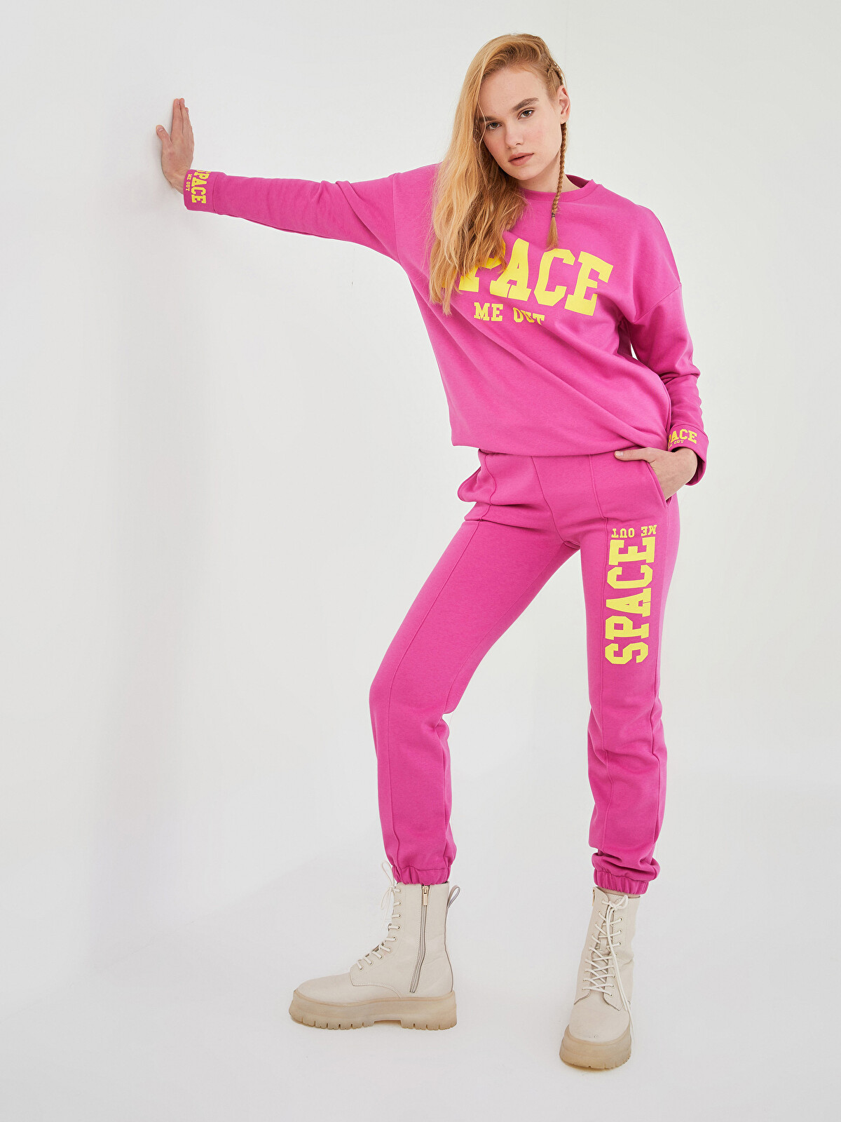 XSIDE Elastic Waist Printed Women's Thick Jogger Sweatpants