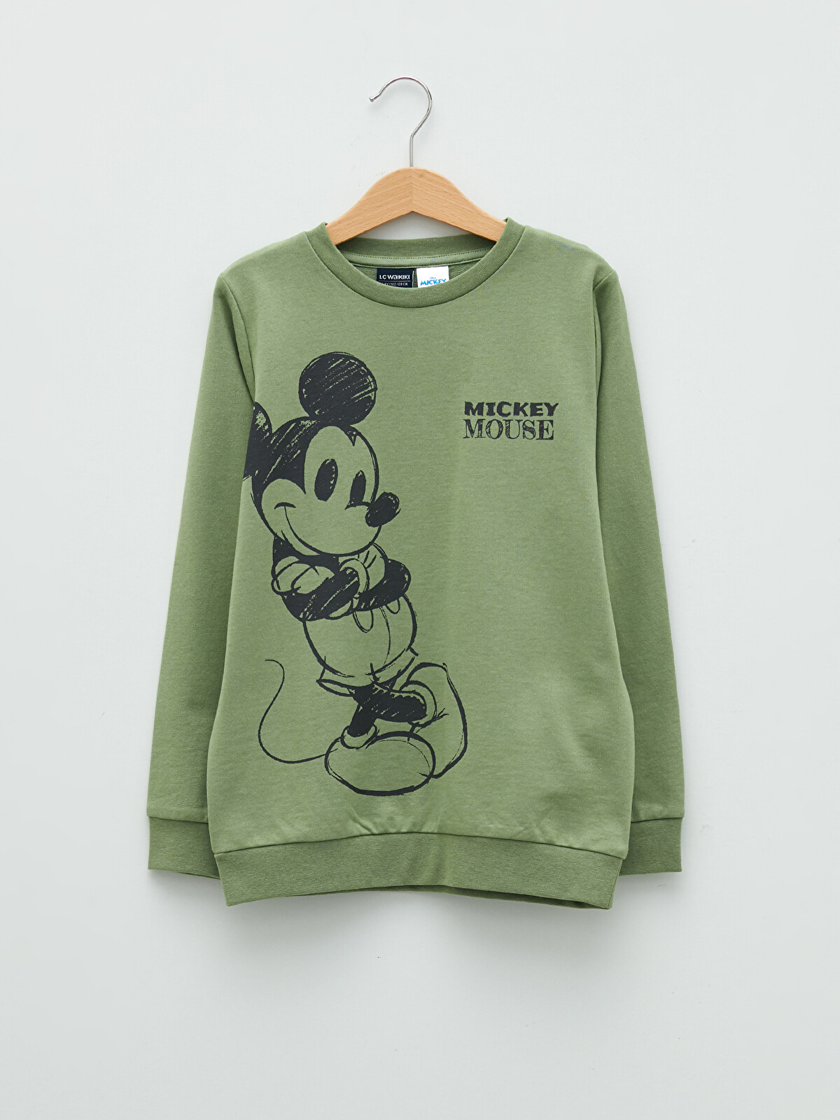ミッキーマウス。 LCW Kids Bisiklet Yaka Mickey Mouse Baskılı Uzun Kollu Erkek Çocuk