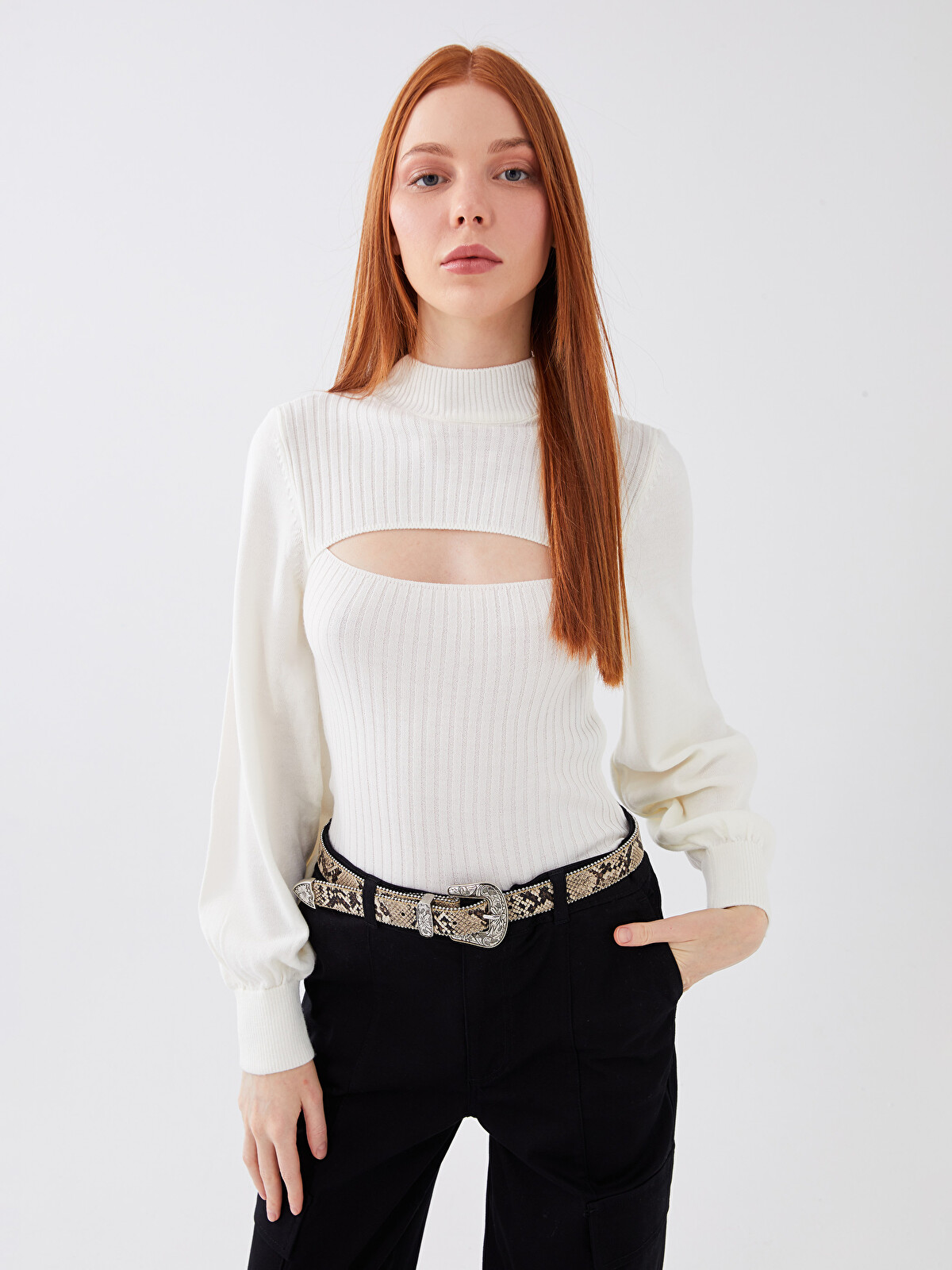 LCW Vision Half Turtleneck Women's Knitwear Sweater - W1JG60Z8-R9J