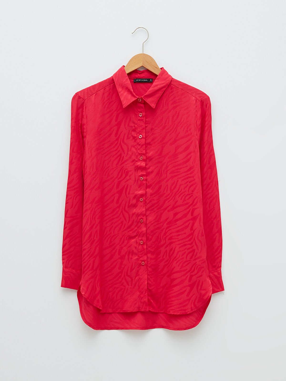 【WOOHWA】OV BUTTON SEETHROUGH SK LCW Vision Front Button Closure Self Patterned Long Sleeve