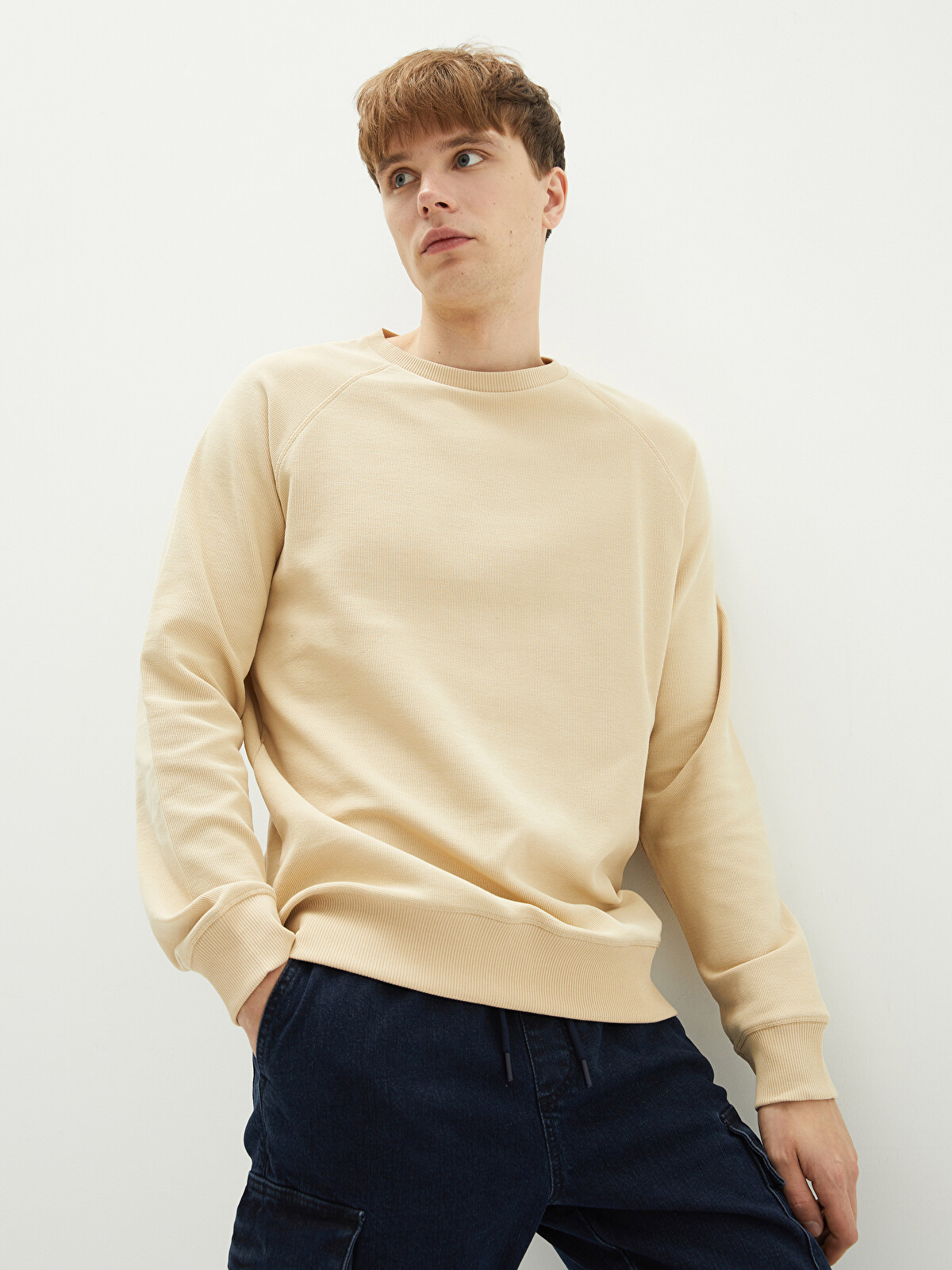 XSIDE Crew Neck Long Sleeve Men's Sweatshirt - W1JV64Z8-FGZ | LC