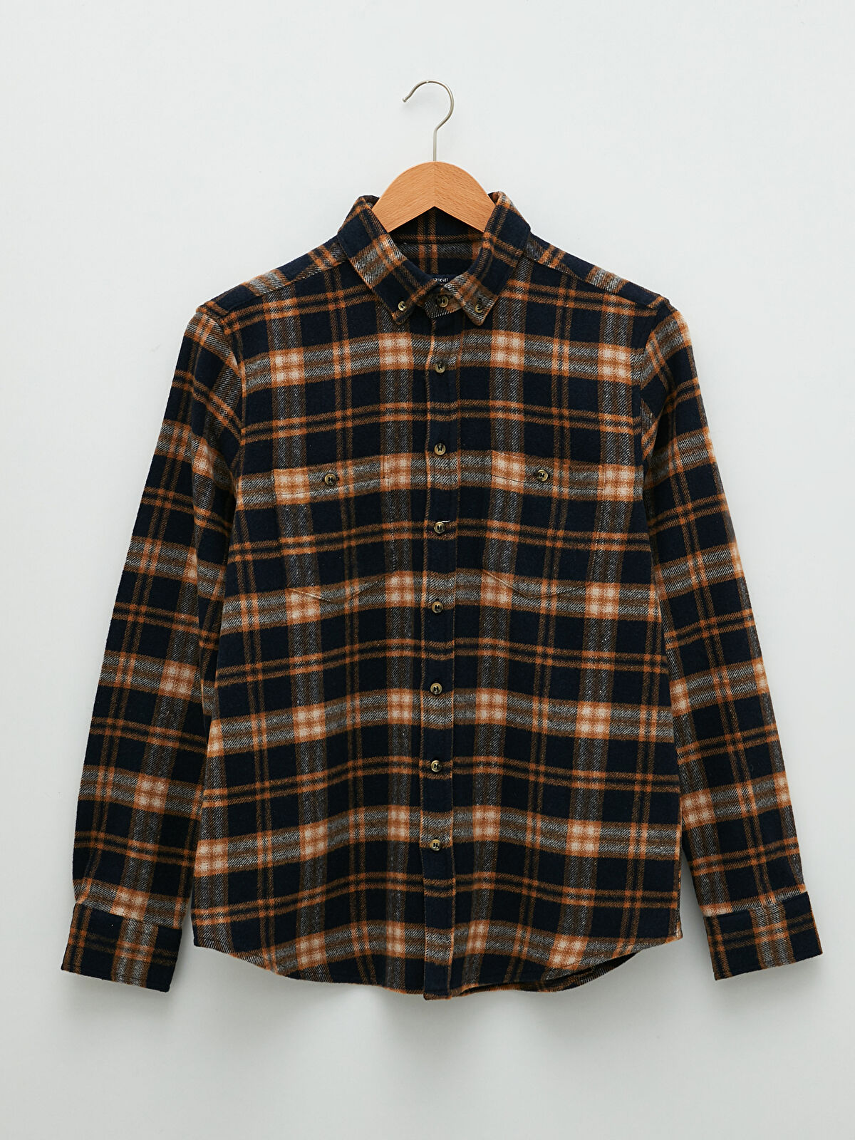 【えるちページ】 XSIDE Regular Fit Long Sleeve Plaid Men's Flannel Shirt