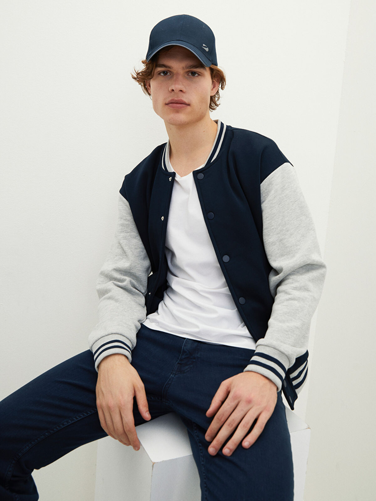 XSIDE Relaxed Fit Long Sleeve Men's Thick College Jacket