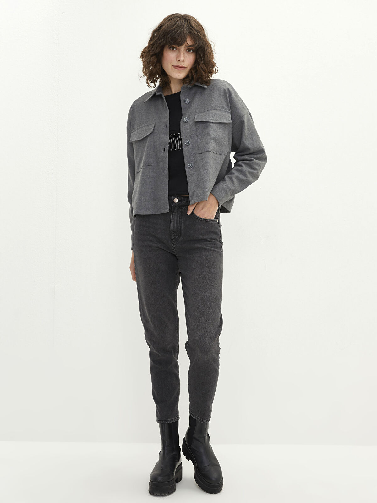 LC Waikiki Buttoned Regular Long Sleeve Gabardine Women's