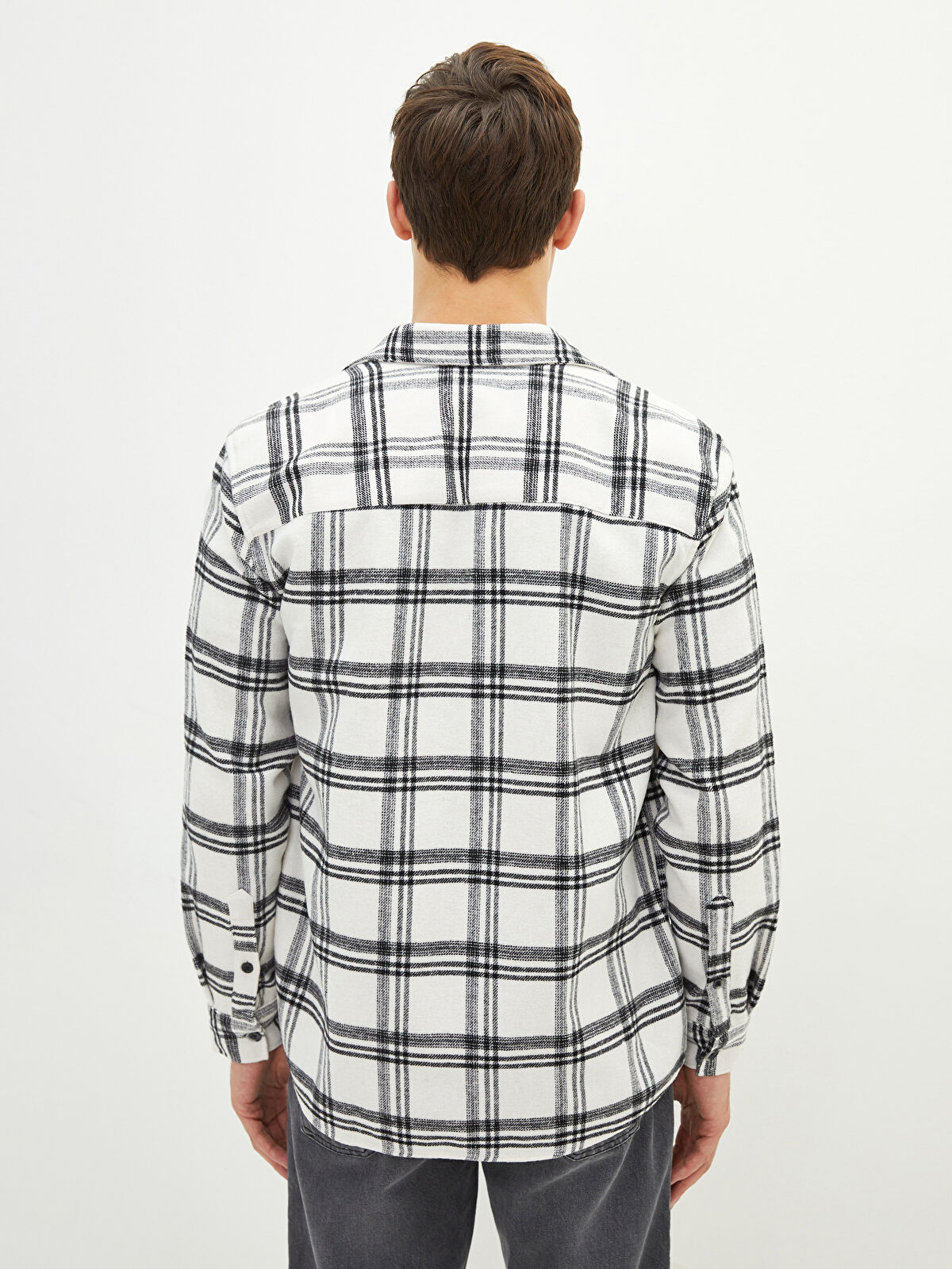 XSIDE Regular Fit Long Sleeve Plaid Men's Flannel Shirt