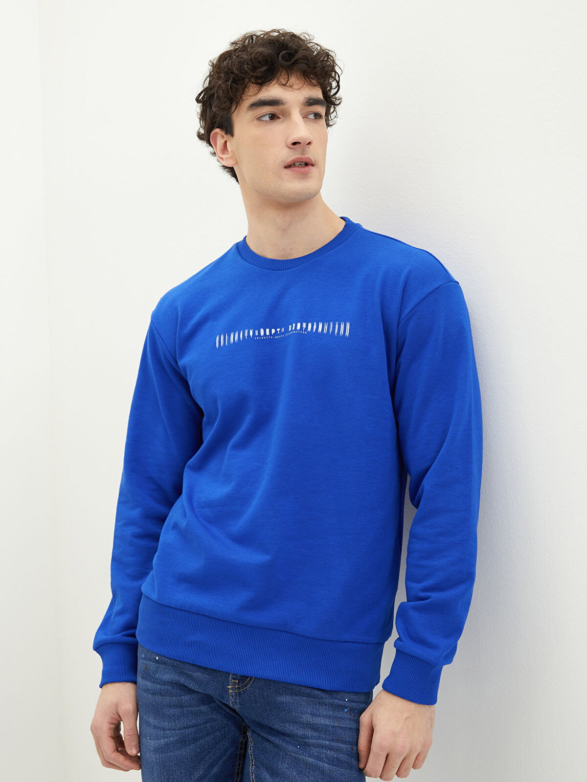 XSIDE Crew Neck Long Sleeve Printed Men's Sweatshirt
