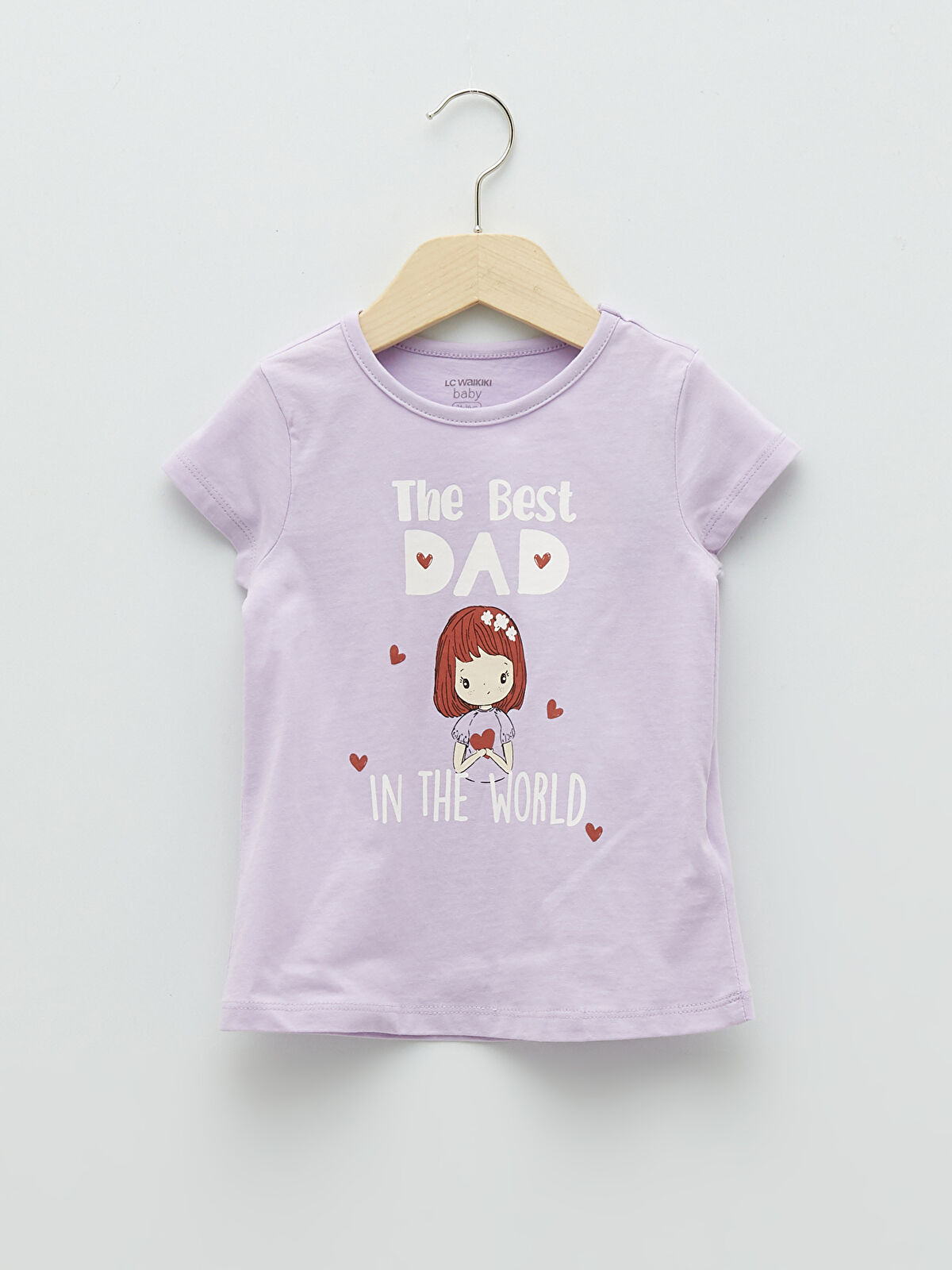 LCW baby Crew Neck Short Sleeve Printed Baby Girls' T-Shirt