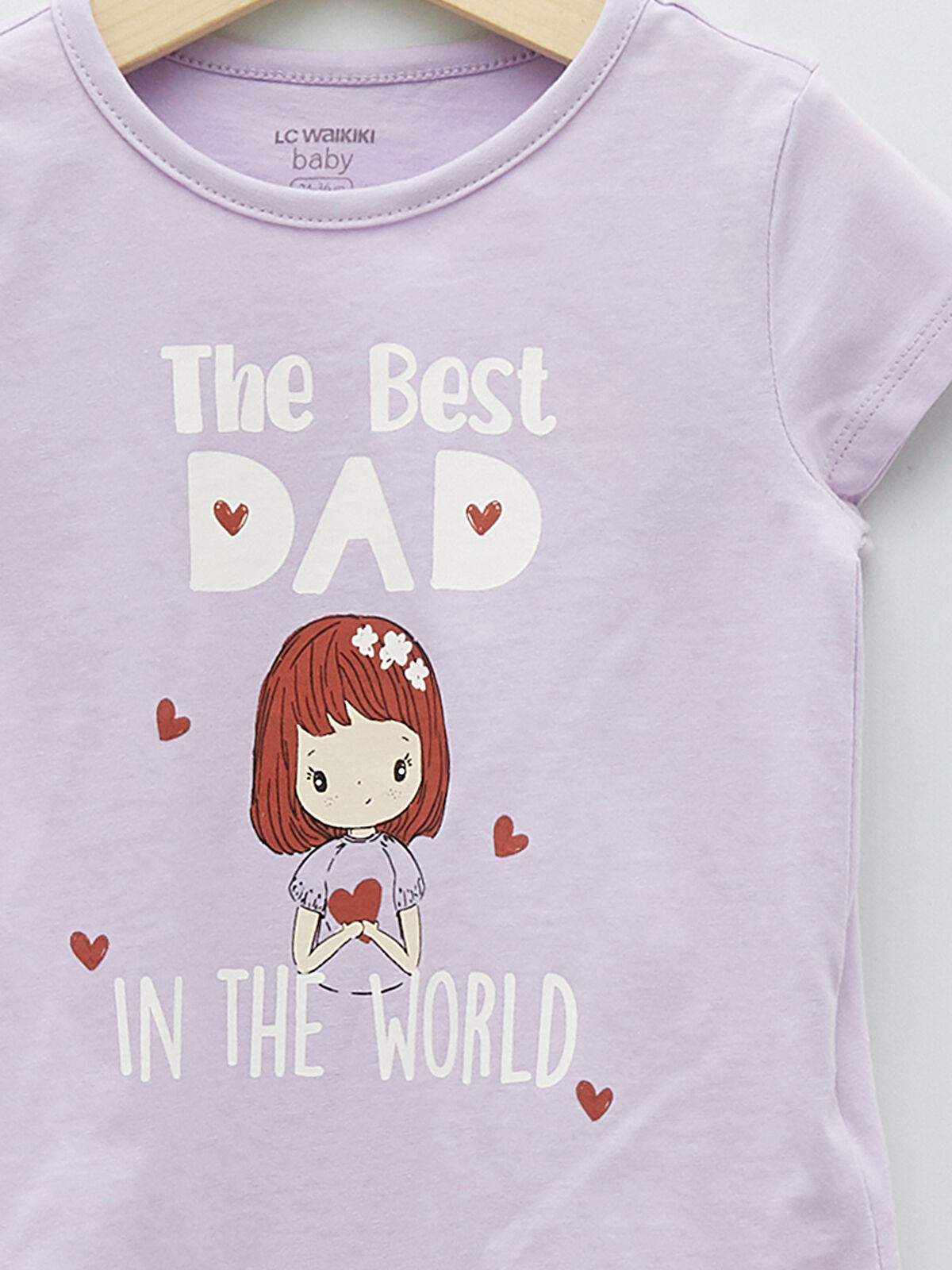 LCW baby Crew Neck Short Sleeve Printed Baby Girls' T-Shirt