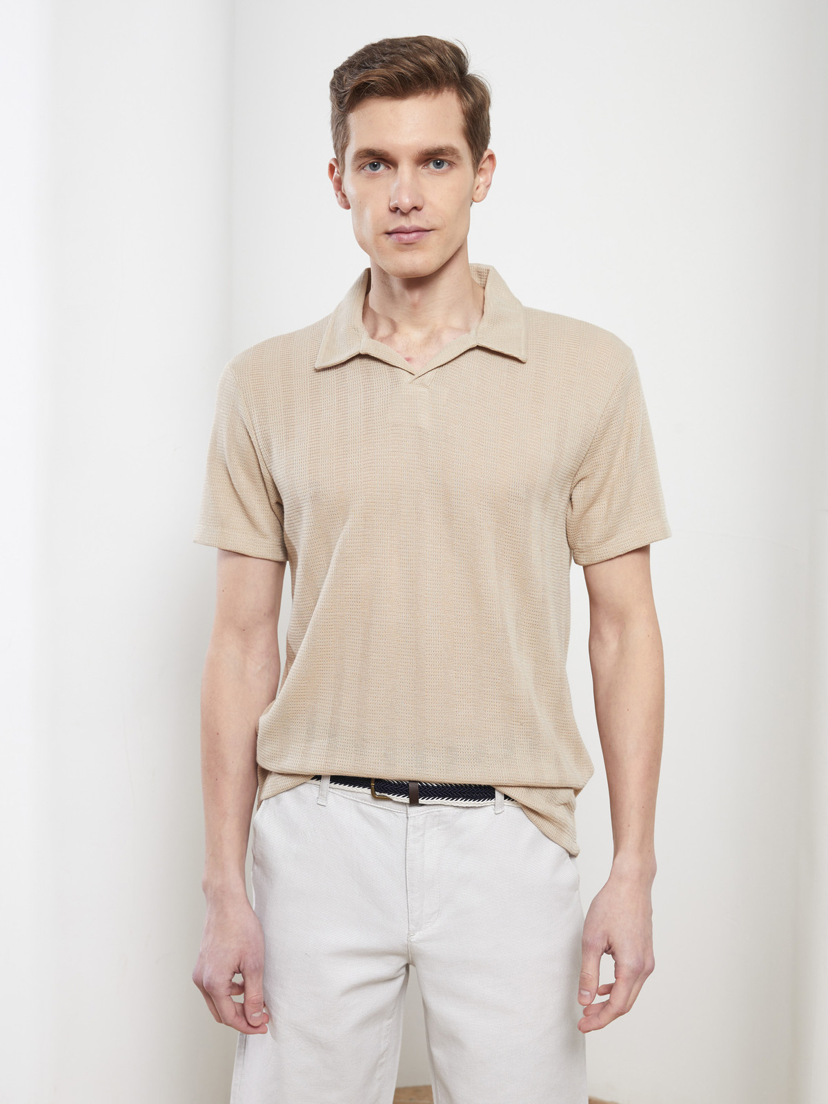 LCW Vision Resort Neck Short Sleeve Men's T-shirt - S25868Z8-HZZ