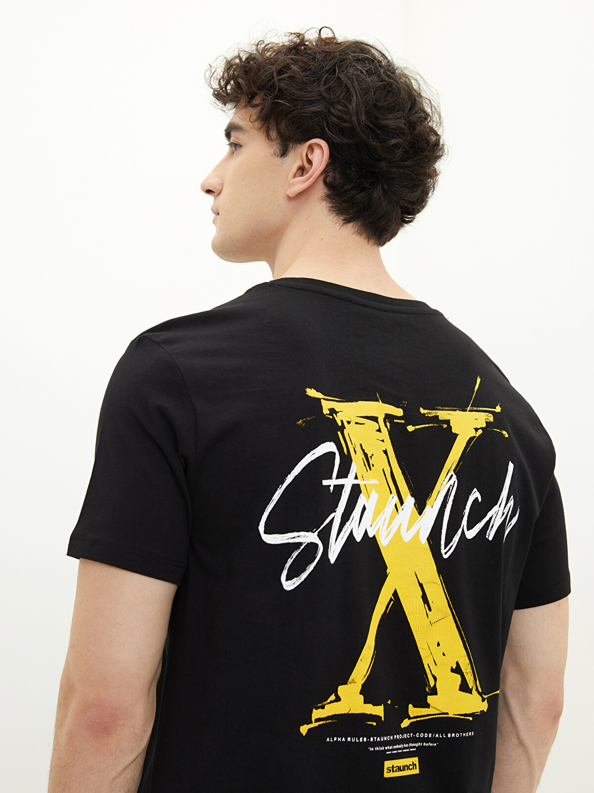 XSIDE Crew Neck Short Sleeve Printed Combed Cotton Men's T-shirt