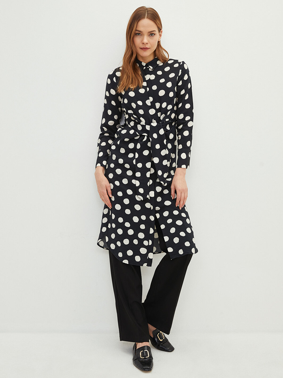 たまのろ LC Waikiki Polka Dot Long Sleeve Women's Shirt Tunic