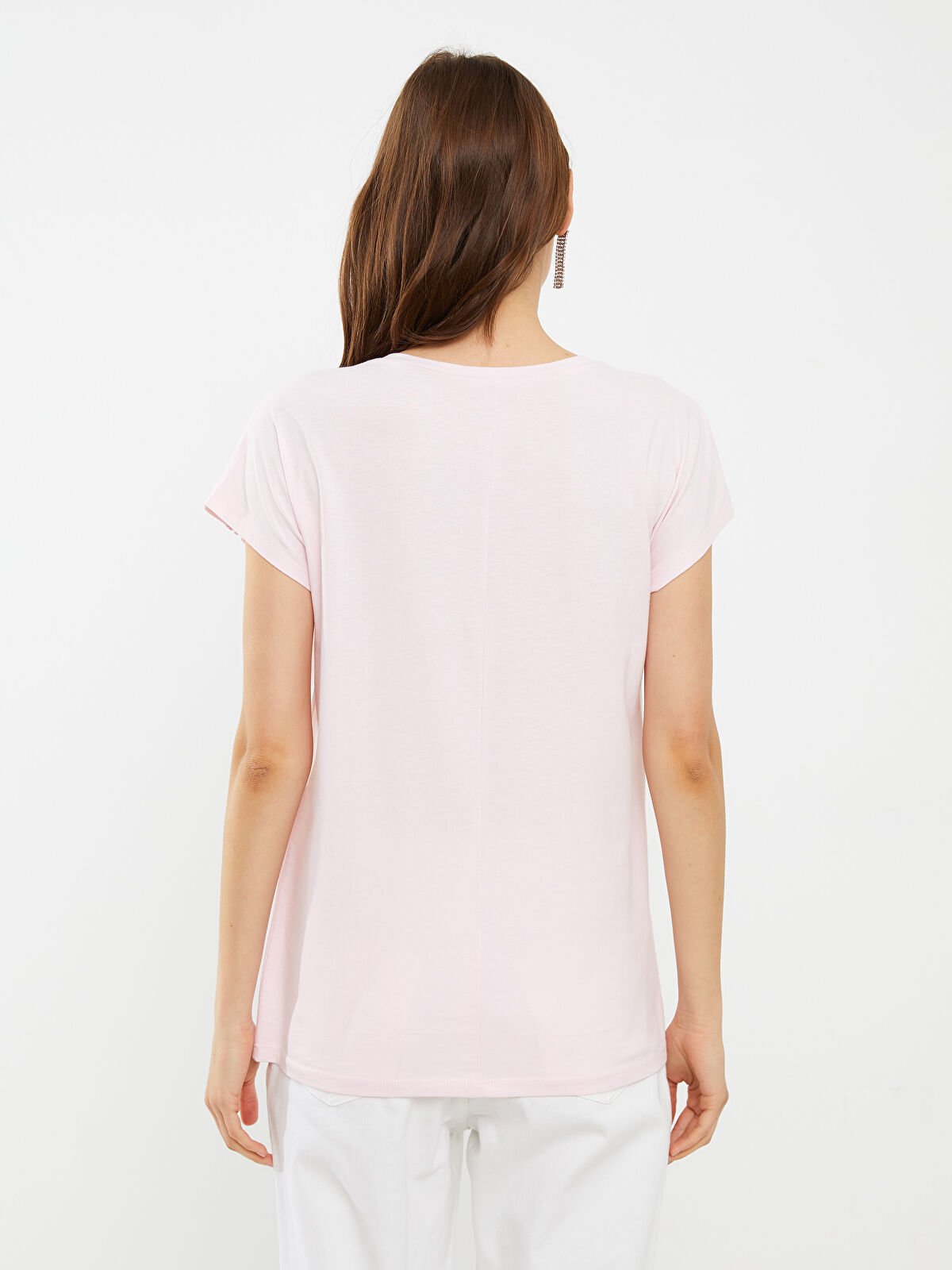 LCWAIKIKI Classic Crew Neck Embroidered Short Sleeve Cotton