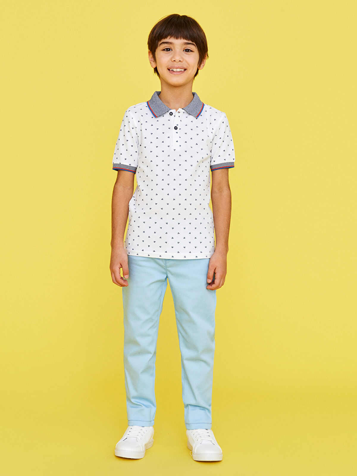 LCW Kids Mavi Slim Fit Basic Gabardin Erkek Çocuk Pantolon