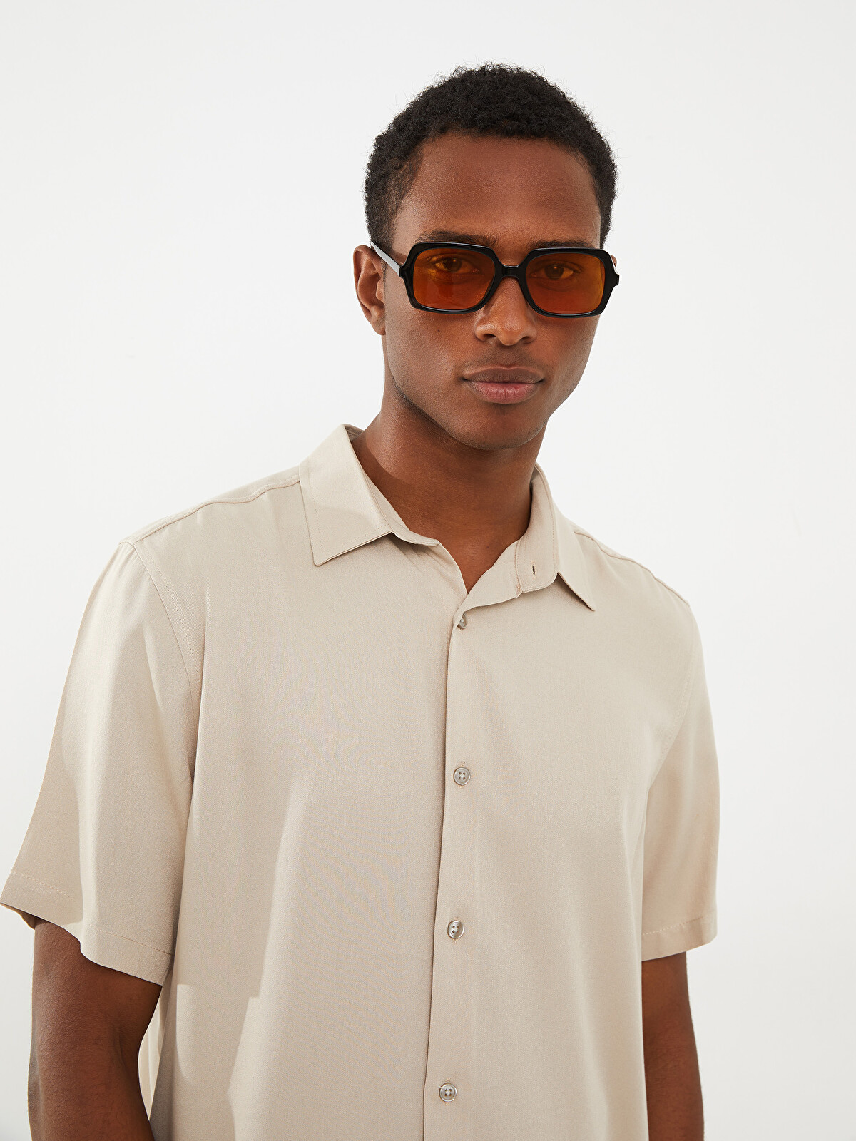 XSIDE Slim Fit Short Sleeve Twill Men's Shirt - S2EE05Z8-R5G | LC
