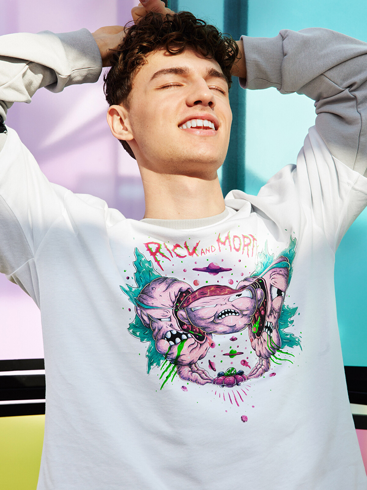 XSIDE Crew Neck Short Sleeve Rick And Morty Printed Jersey Men's T