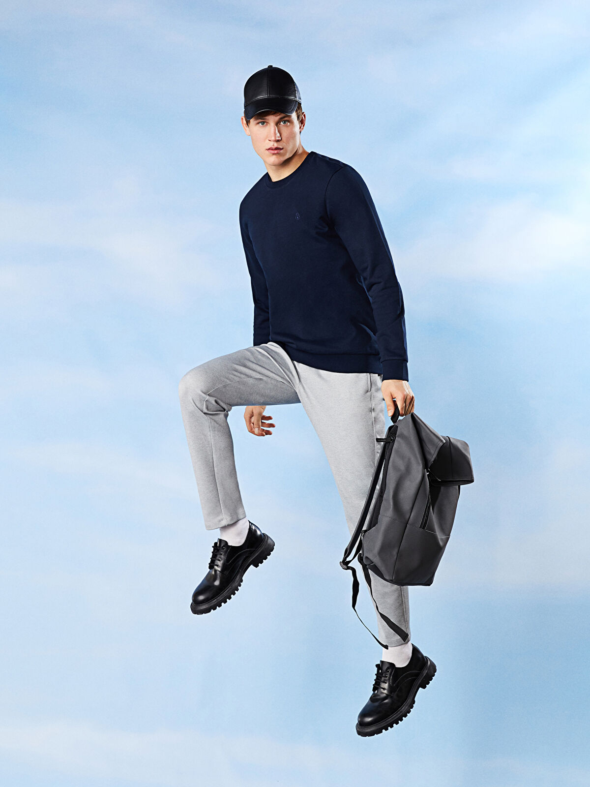 SOUTHBLUE Lacivert Bisiklet Yaka Uzun Kollu Erkek Sweatshirt