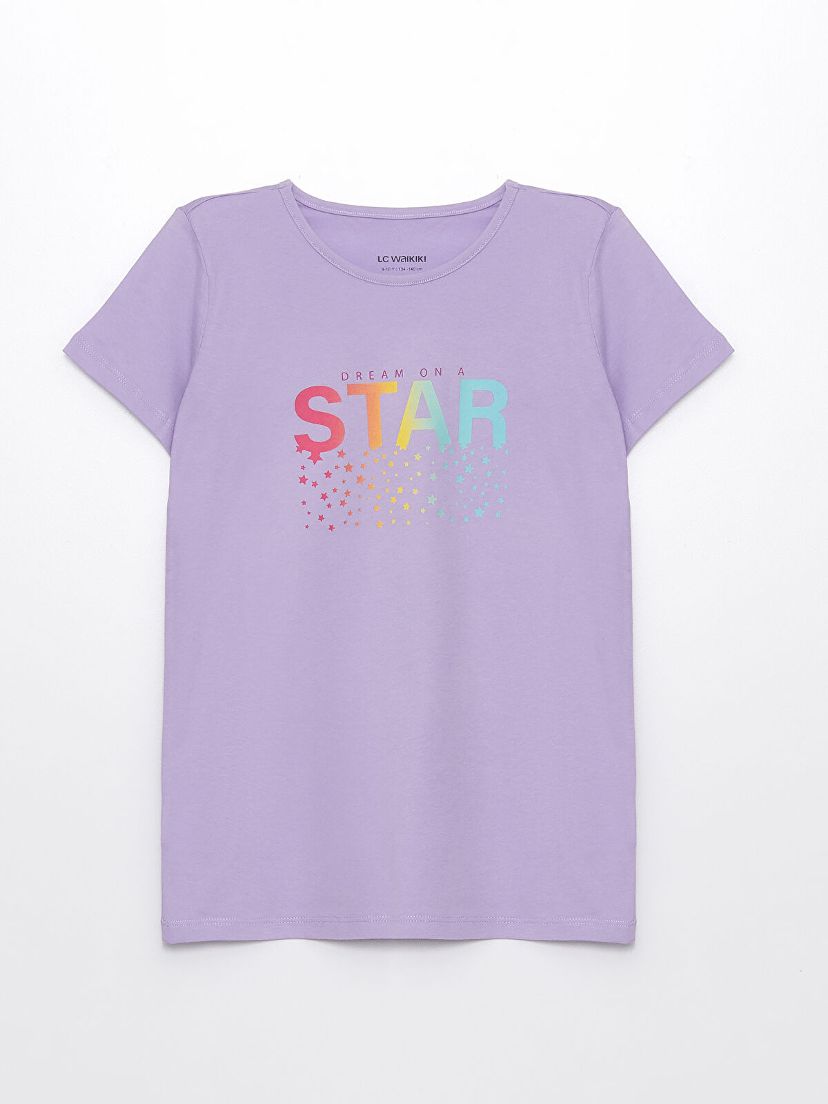 LCW Kids Crew Neck Printed Short Sleeve Girls' T-Shirt