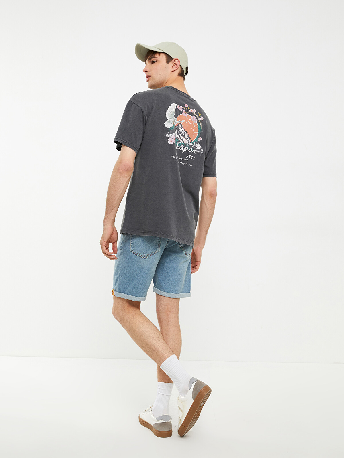 XSIDE Oversize Crew Neck Short Sleeve Printed Jersey Men's T-shirt