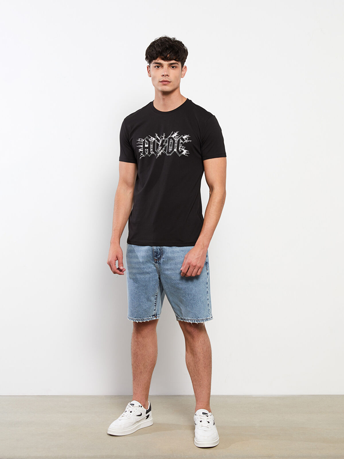 XSIDE Crew Neck Short Sleeve AC/DC Printed Jersey Men's T