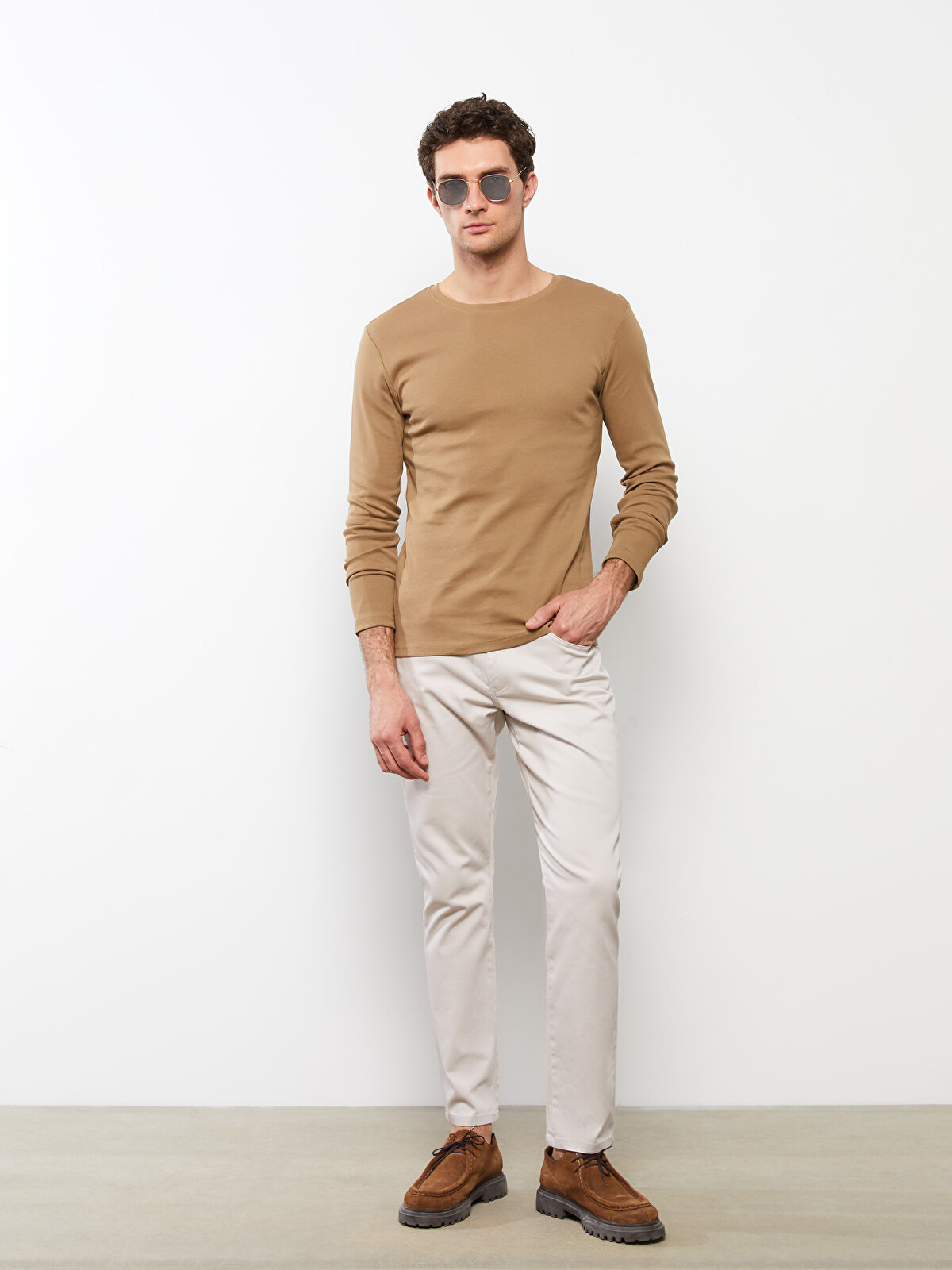 LCWAIKIKI Basic Crew Neck Long Sleeve Jersey Men's T-Shirt
