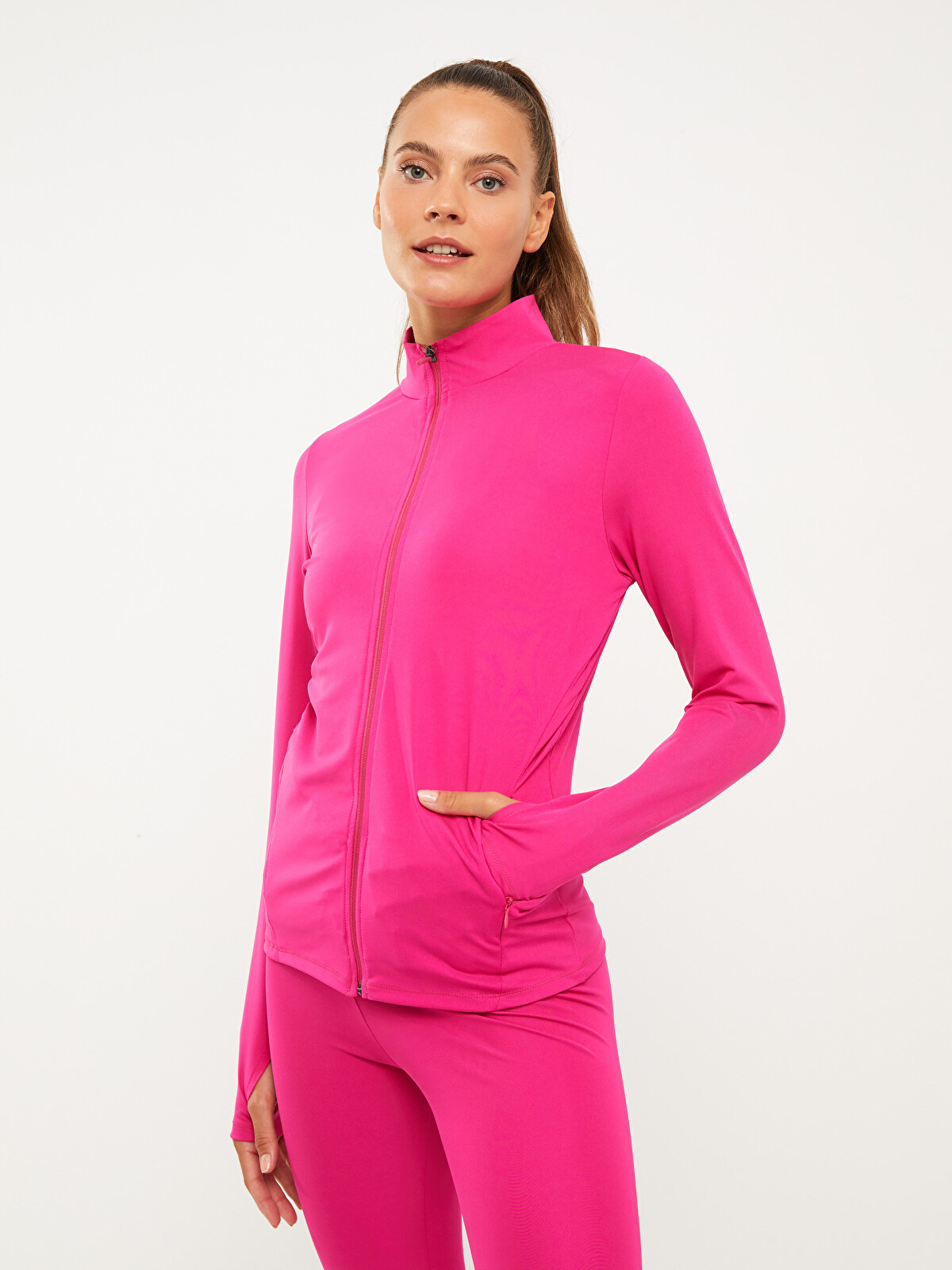 LCW OUTDOOR Dik Yaka Baskılı Uzun Kollu Kadın Outdoor Spor Hırka