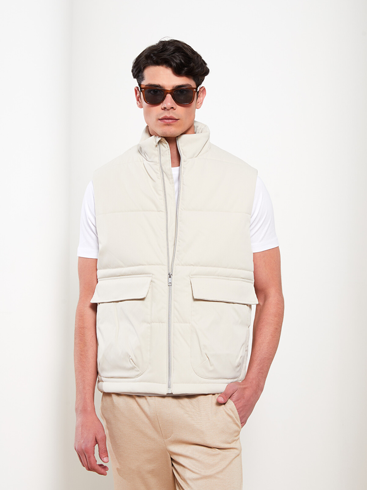 LCW Vision Slim Fit Funnel Neck Men's Vest - W20267Z8-RZ7 | LC Waikiki