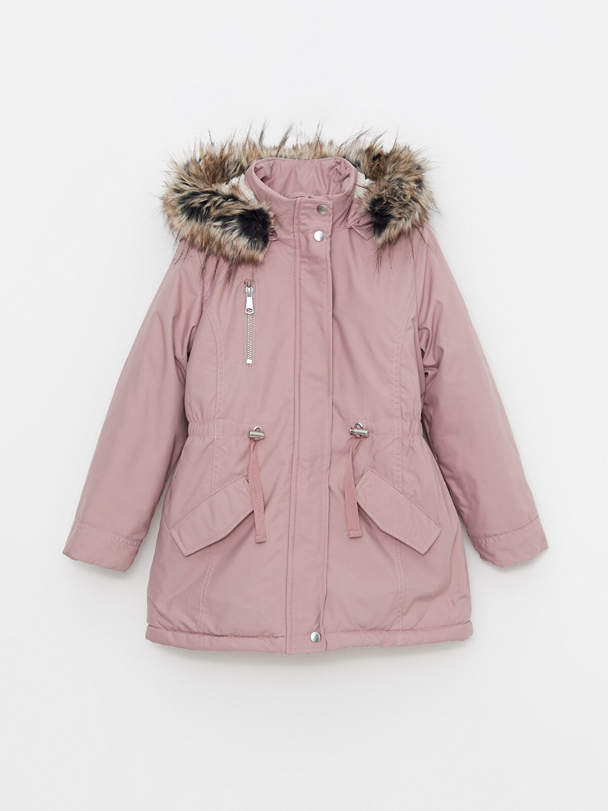 LCW Kids Pembe Kapüşonlu Basic Kız Çocuk Parka - W20520Z4-GDY | LCW