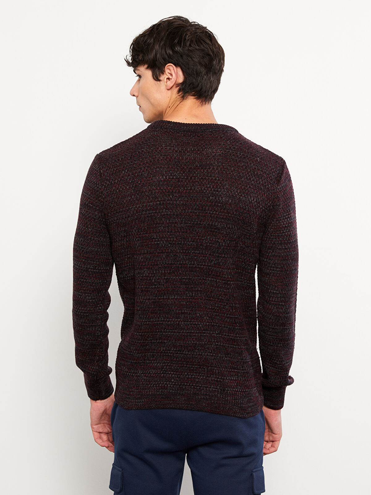 XSIDE Crew Neck Long Sleeve Men's Tricot Sweater -W21313Z8-L9J