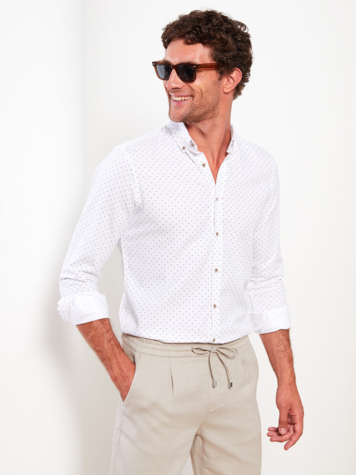 LC Waikiki Slim Fit Long Sleeve Patterned Men's Shirt