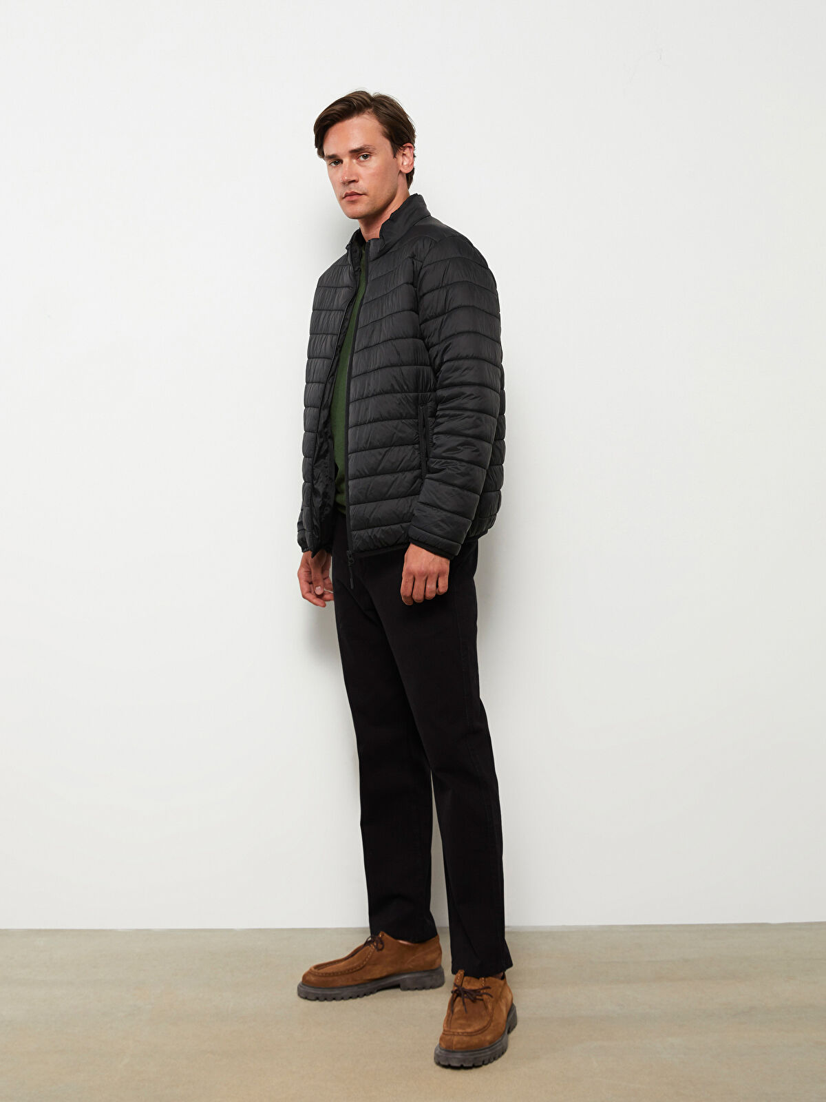 LCWAIKIKI Classic Siyah Geniş Kalıp Gabardin Erkek Chino Pantolon